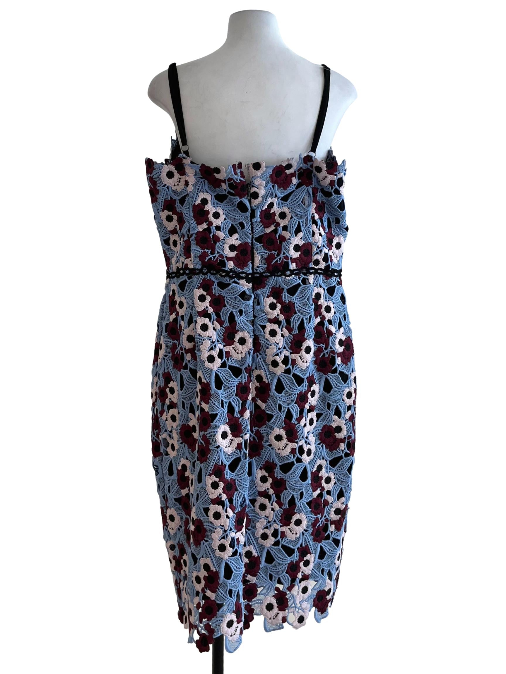 Sky Blue Floral A-Line Dress