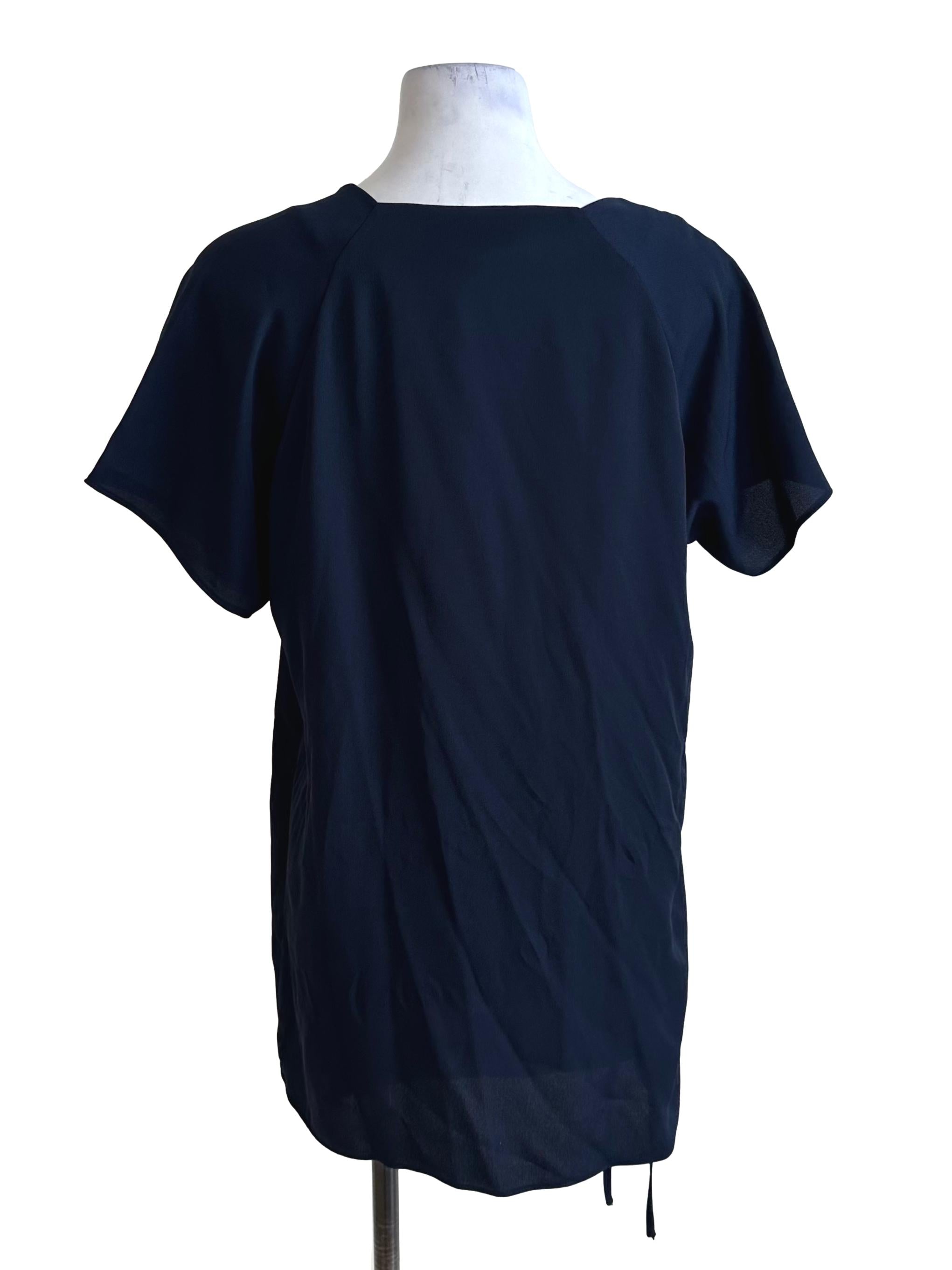 Navy Blue Asymmetric Knot Top