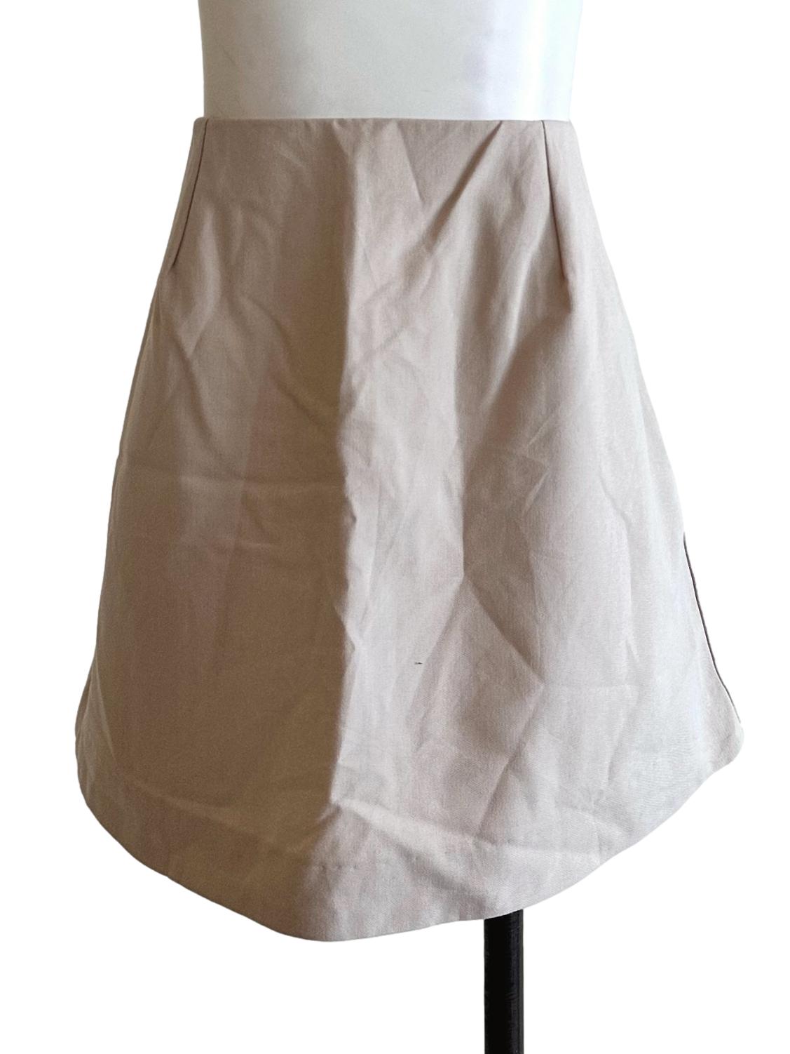 Beige Plain Mini Skort