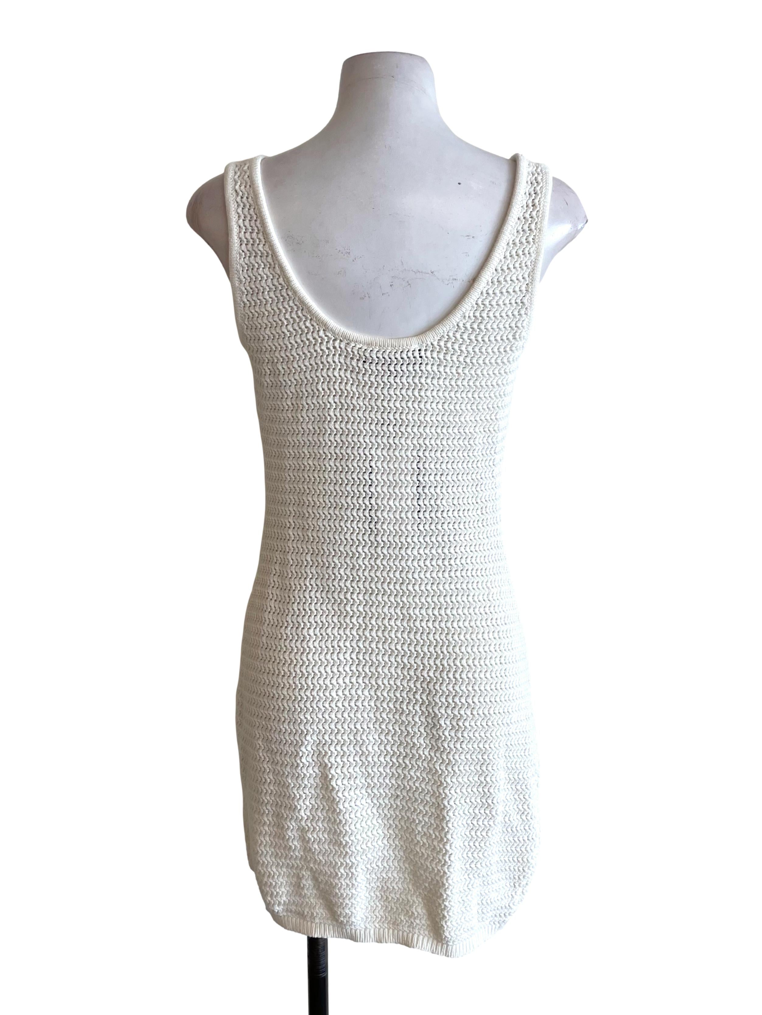 White Tweed Skinny Tank Dress
