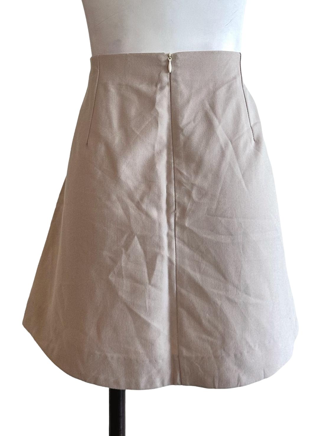 Beige Plain Mini Skort