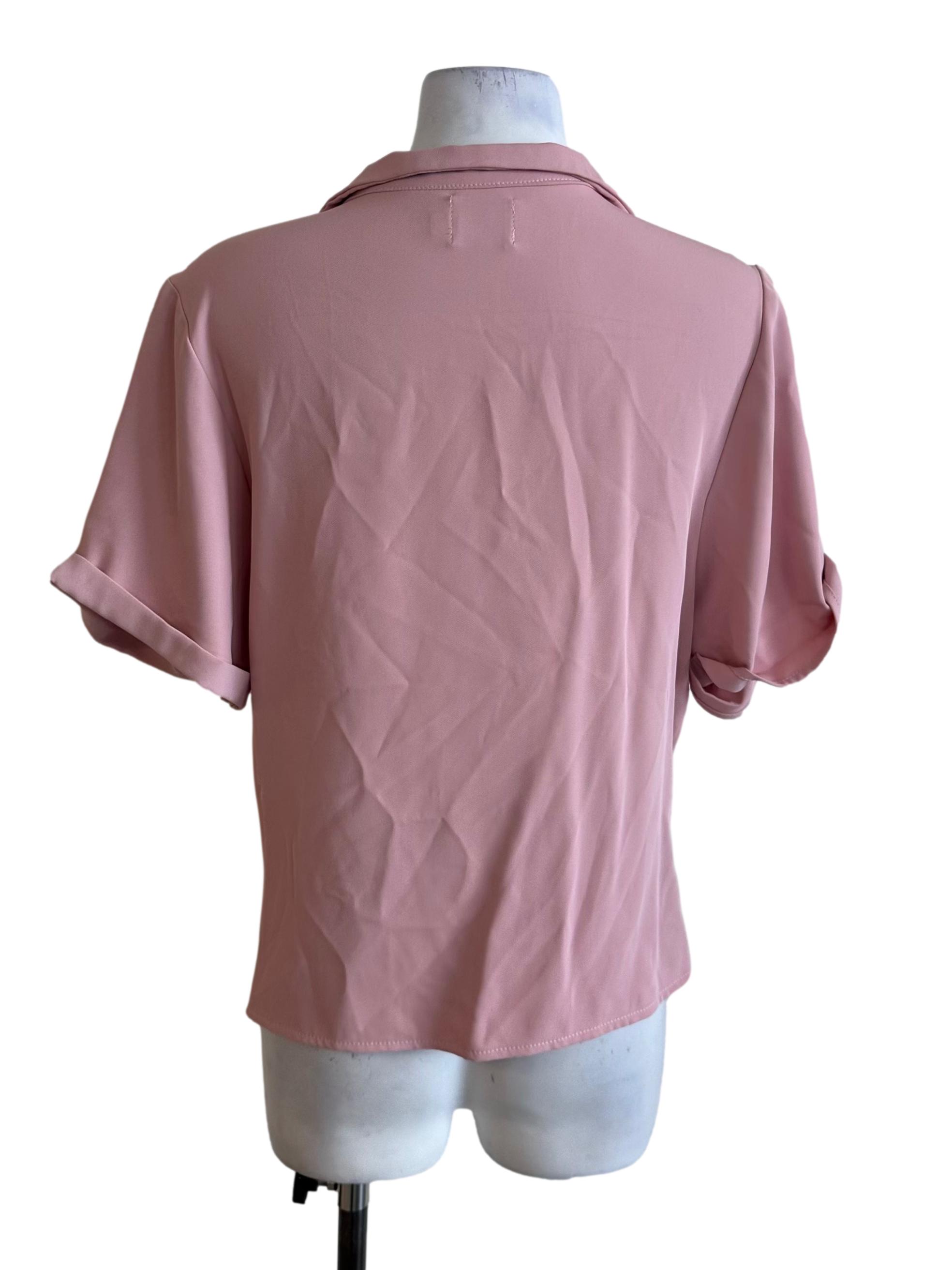 Light Pink Collar Drape Top
