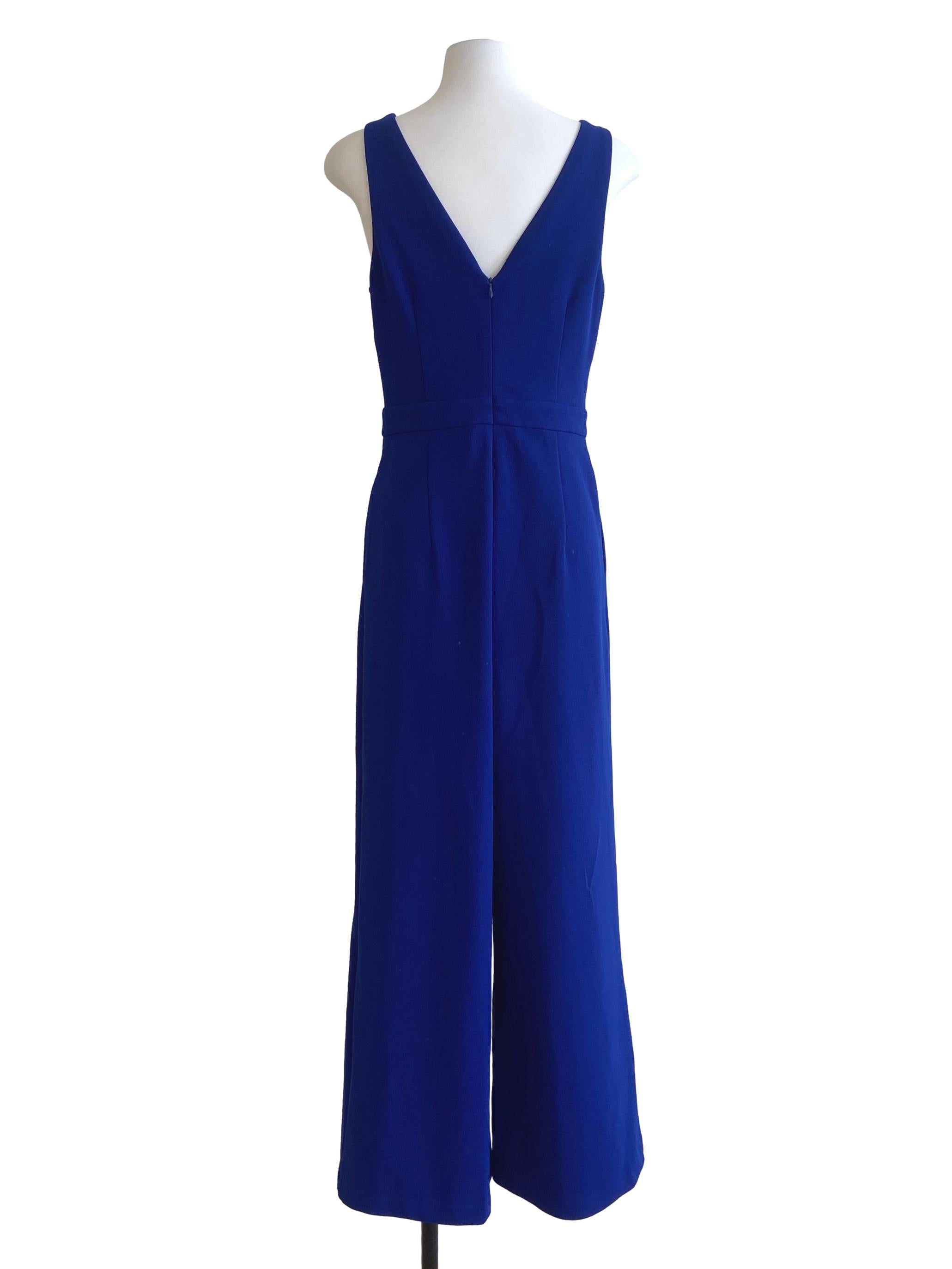 Azure Blue V Neck Long Jumpsuit LB