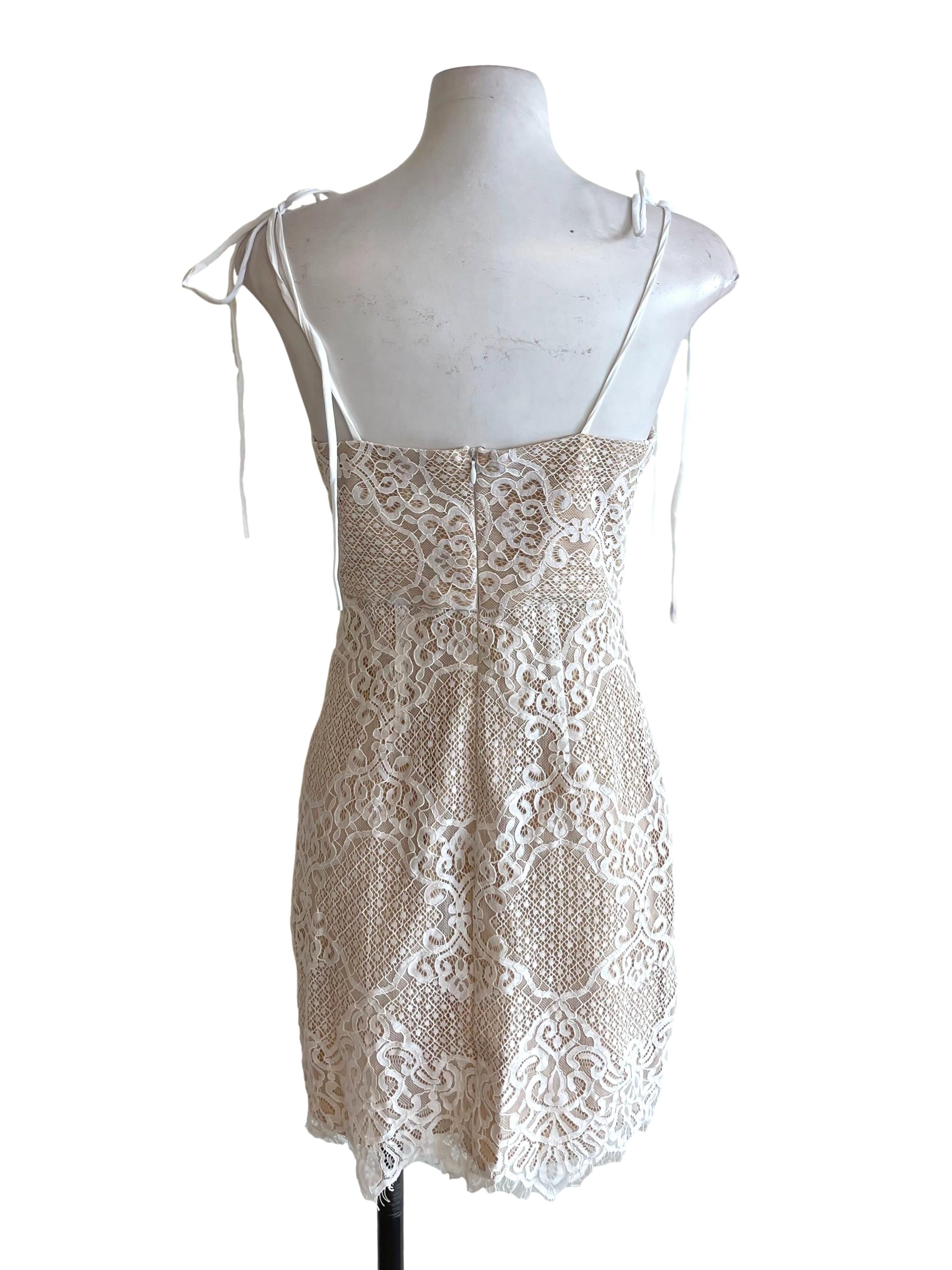 White Lace Bustier Dress