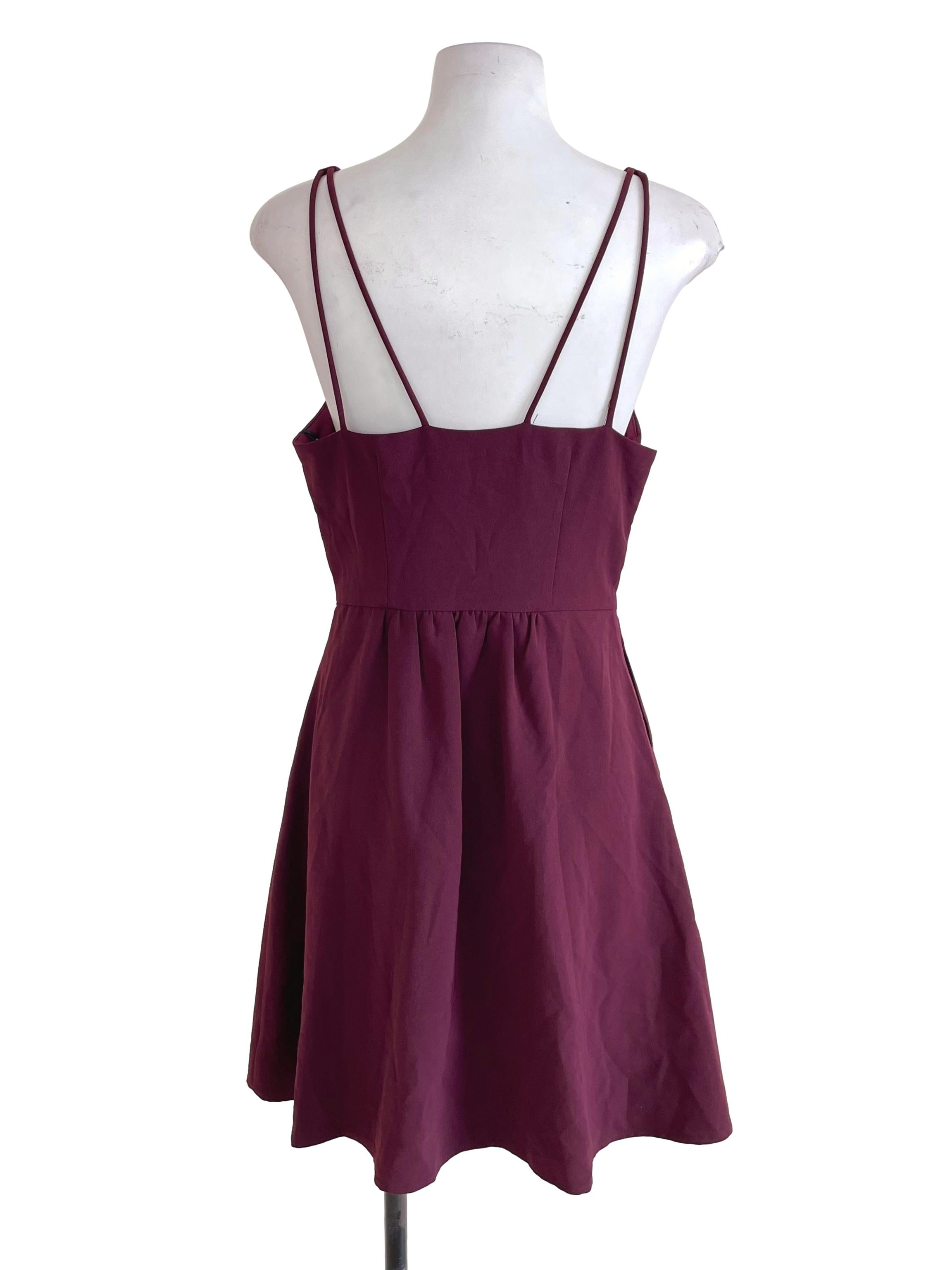 Fayth Plum V Neck Cami Dress | REFASH