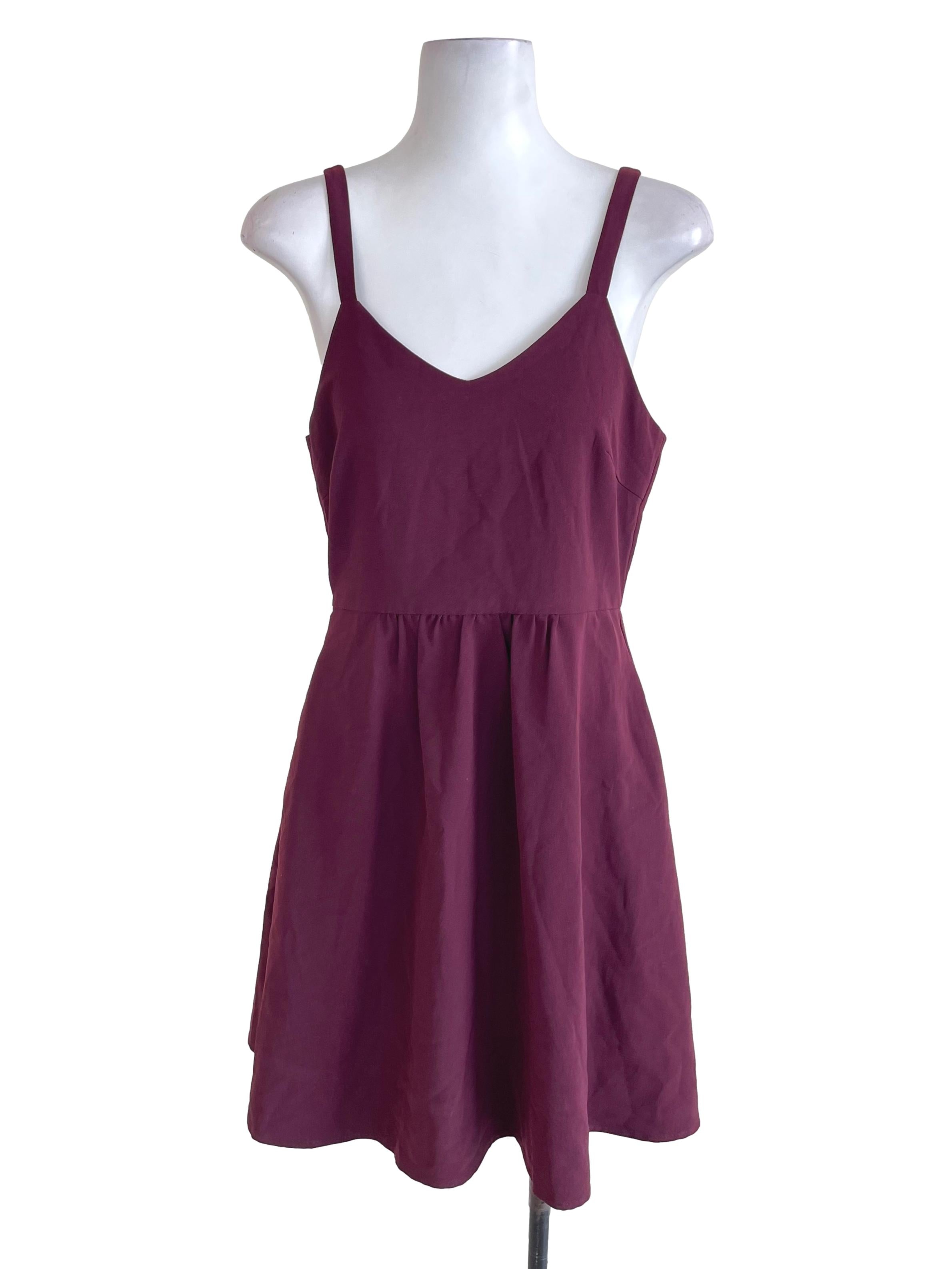 Fayth Plum V Neck Cami Dress | REFASH