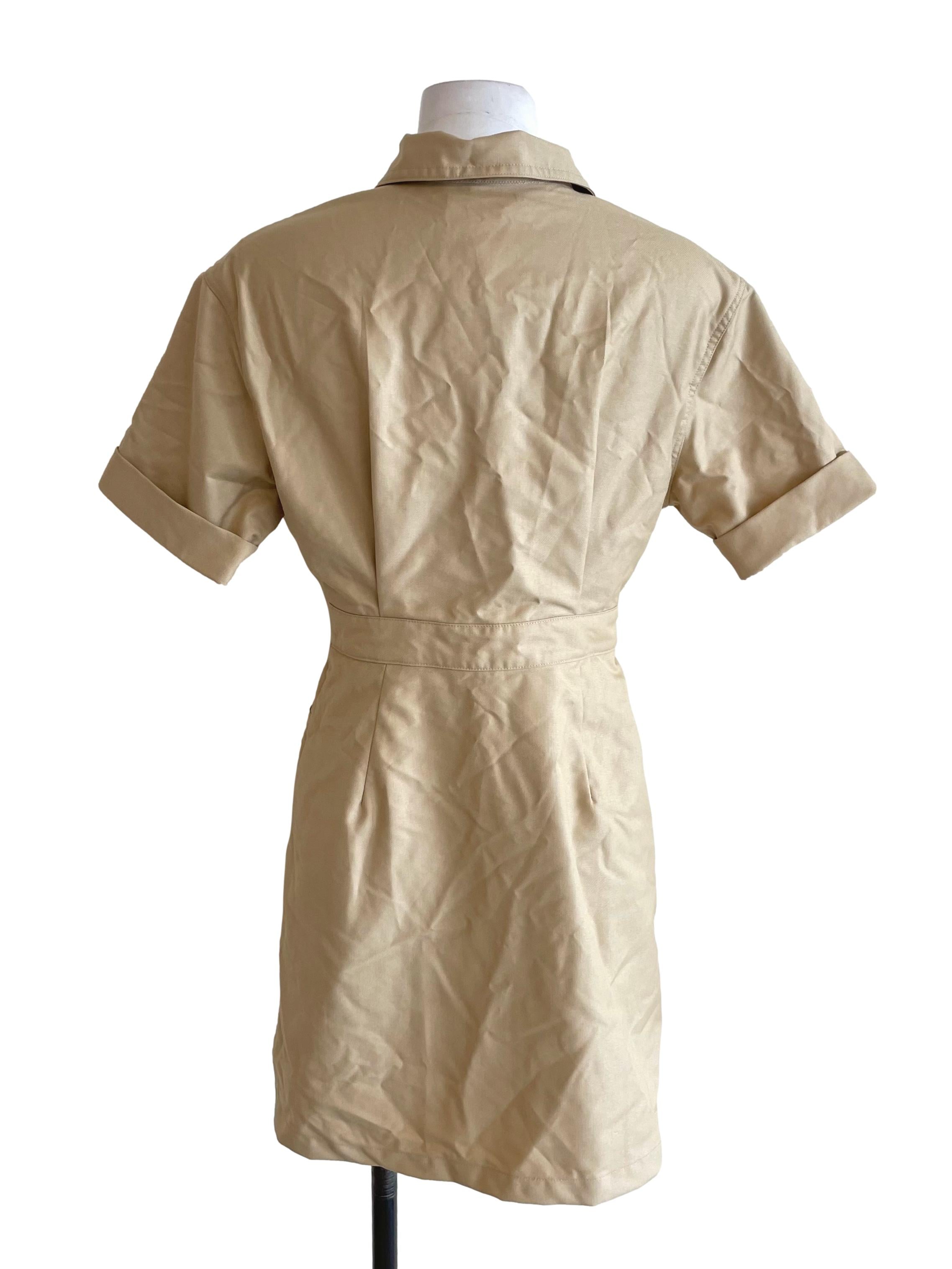 Khaki Safari Shirt Dress