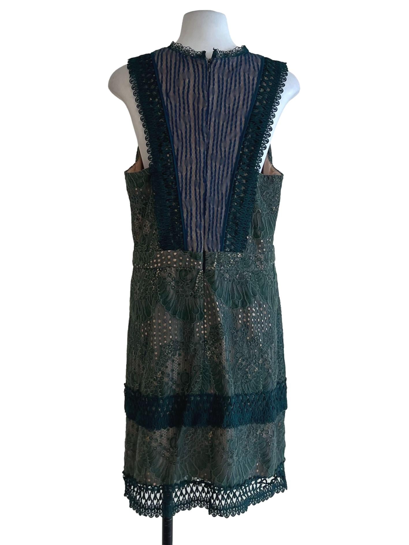 Forest Green Lace Sheath Dress