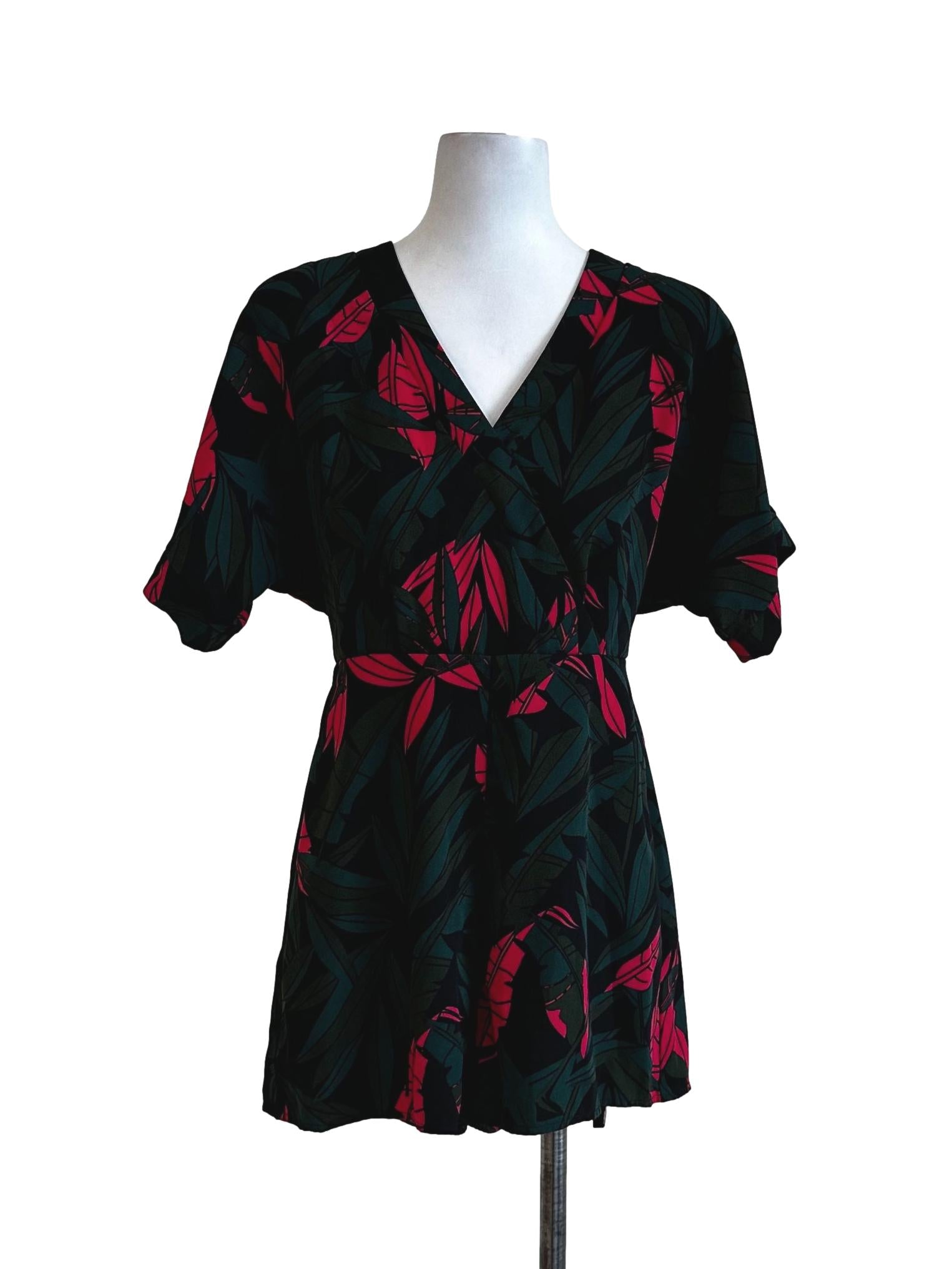 Juniper Green Floral Pattern Rompers