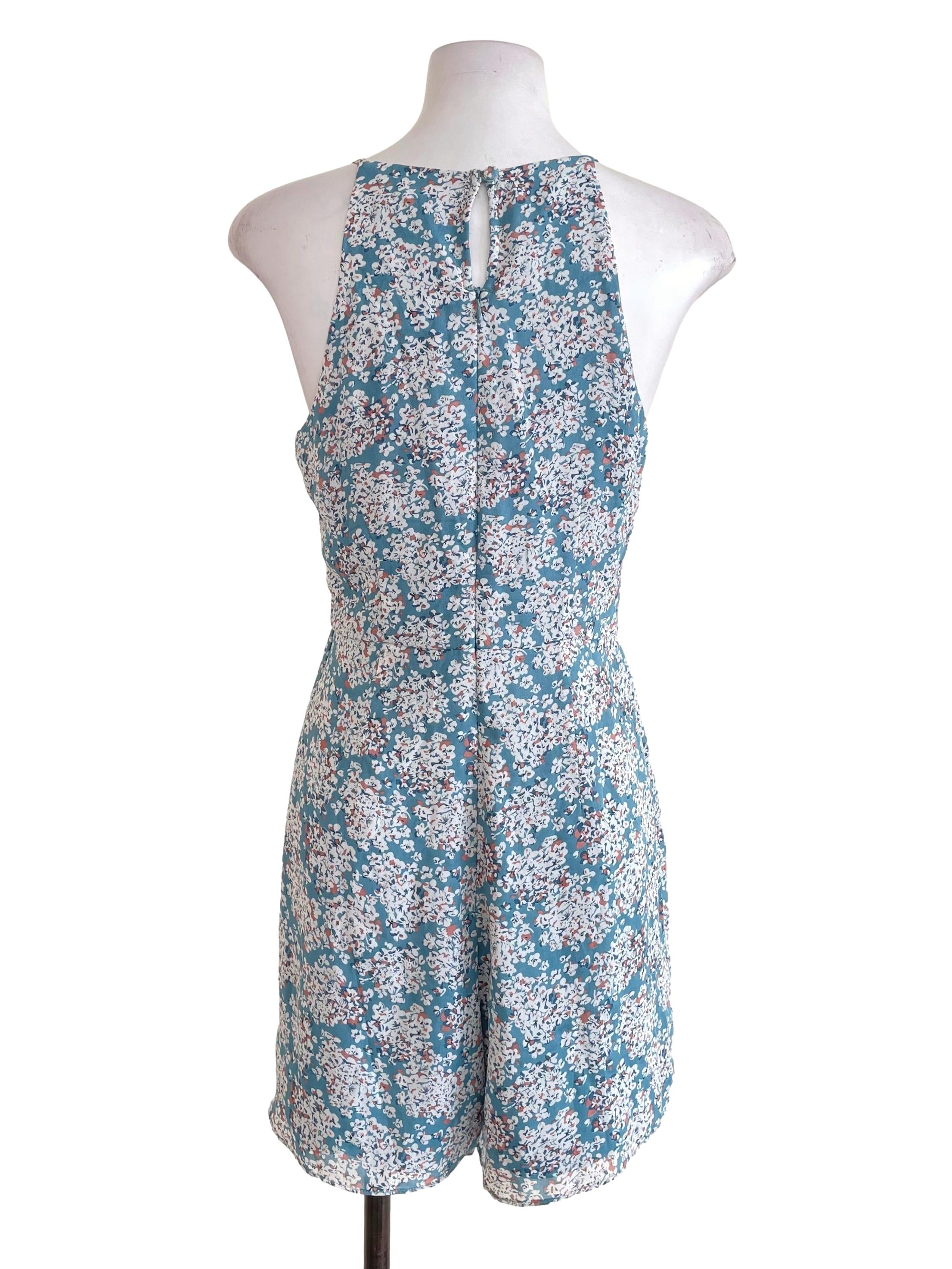 Fashmob Stone Blue Floral Cami Romper | REFASH