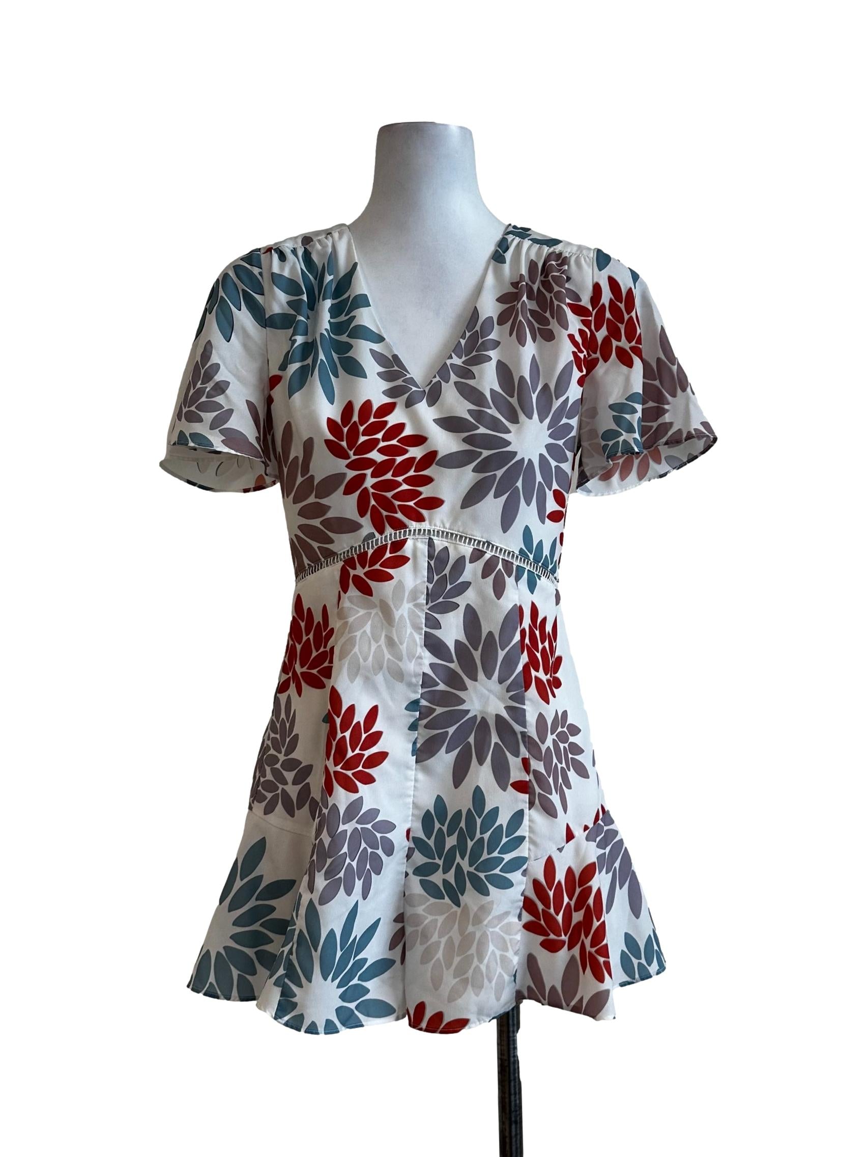 White Abstract Pattern Rompers