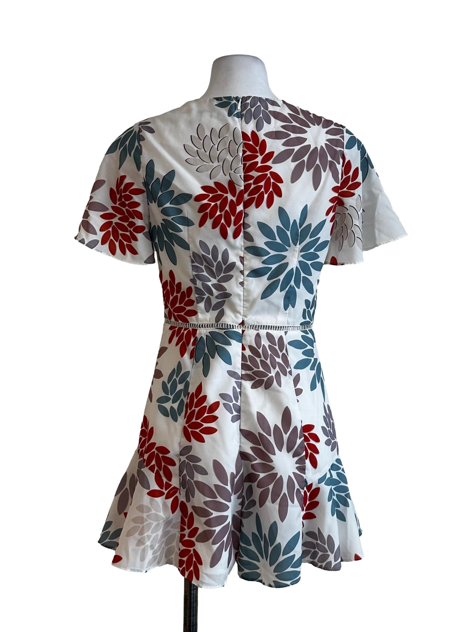 White Abstract Pattern Rompers