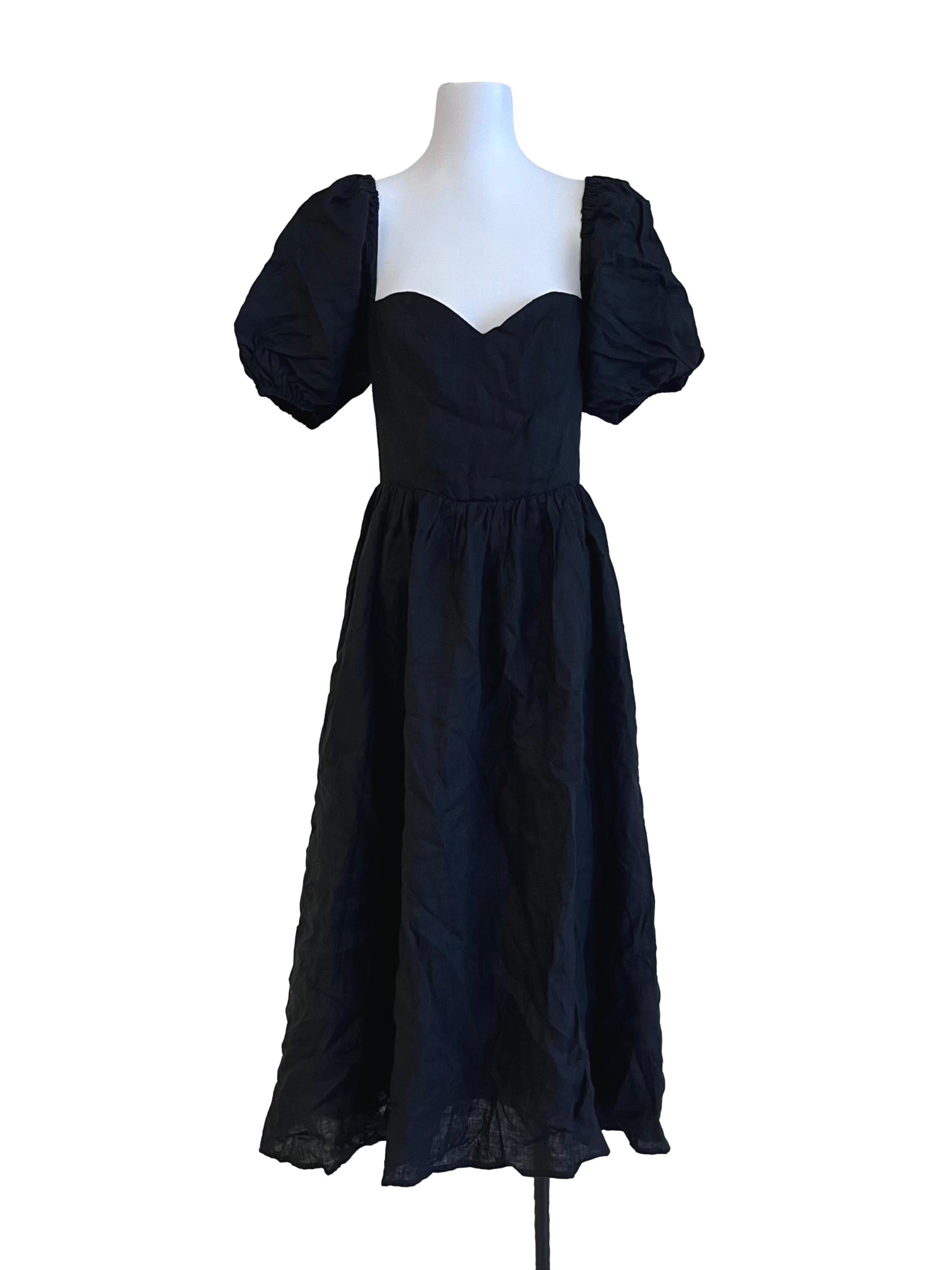 Black Queen Anne Midi Dress CM