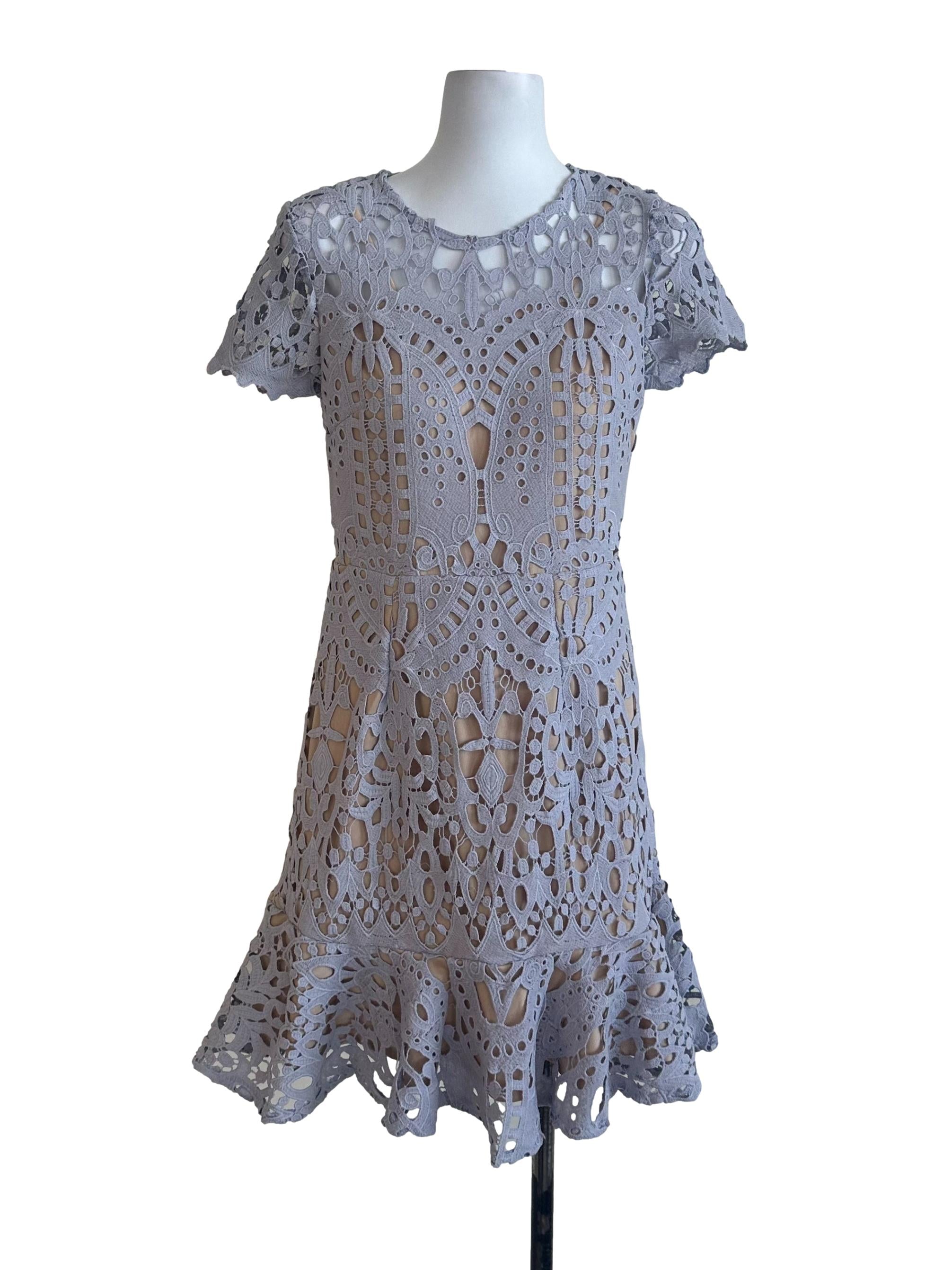 Nude Blue Lace Dress