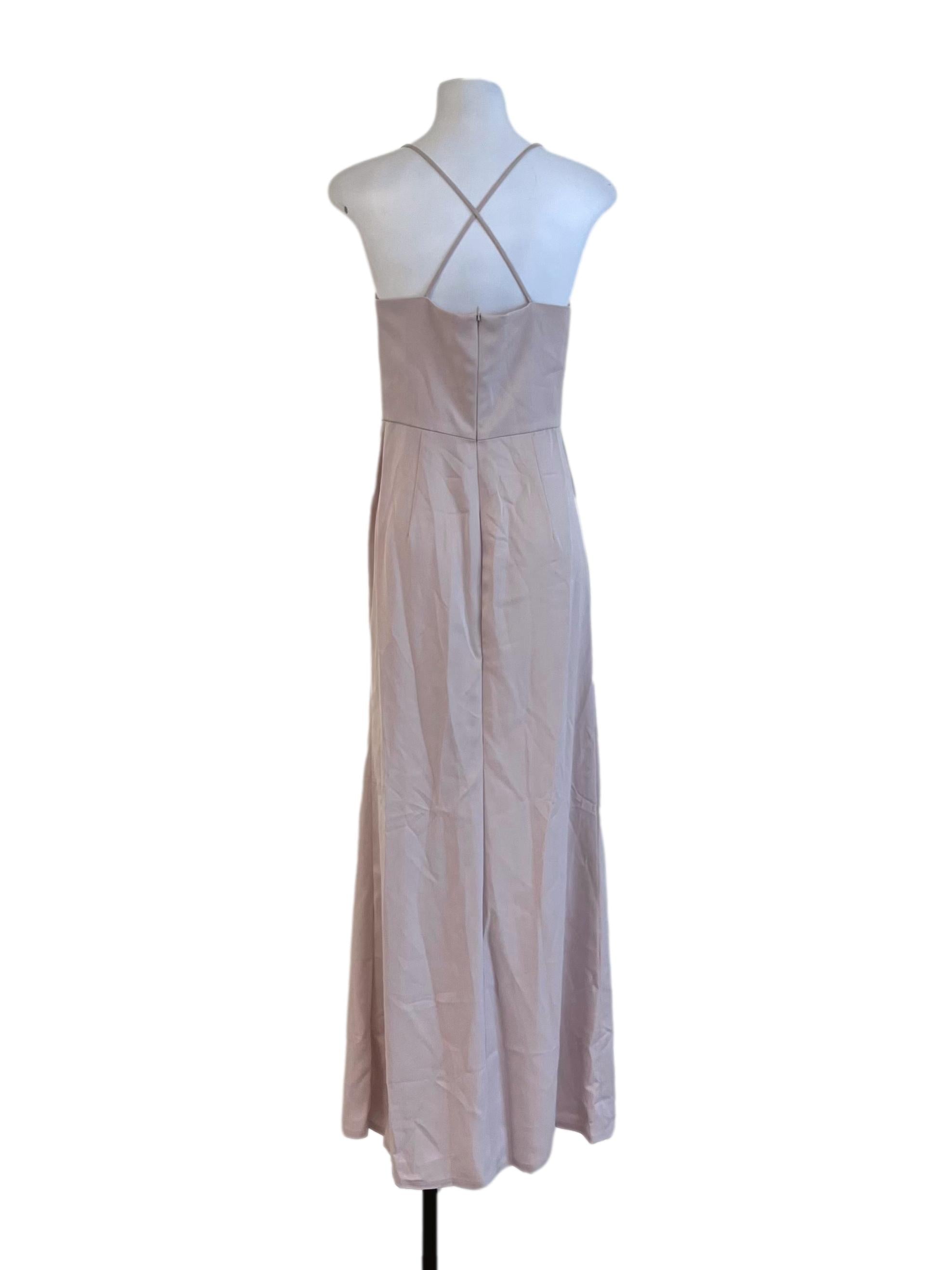 Beige Spaghetti Strap Slim Midi Dress