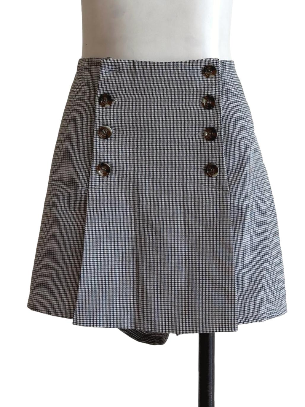 Grey Black Plaid Skorts LB