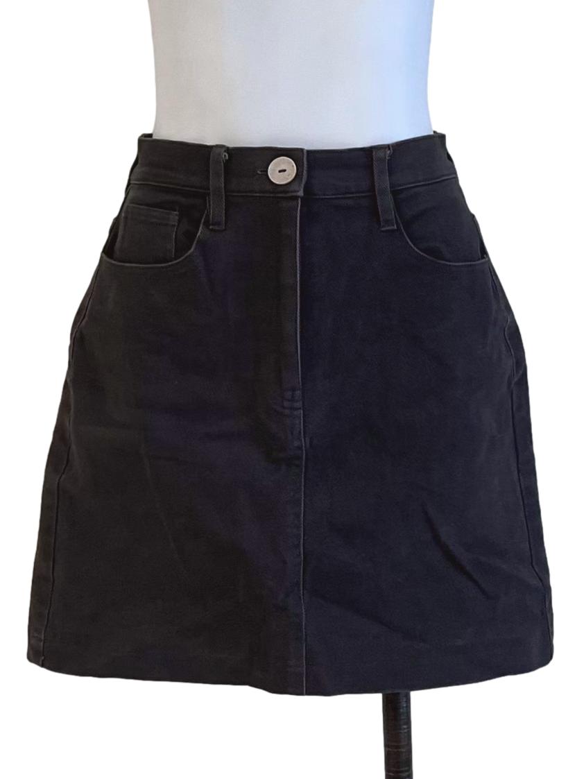 Smoke Cotton Twill Mini Skirt OSN