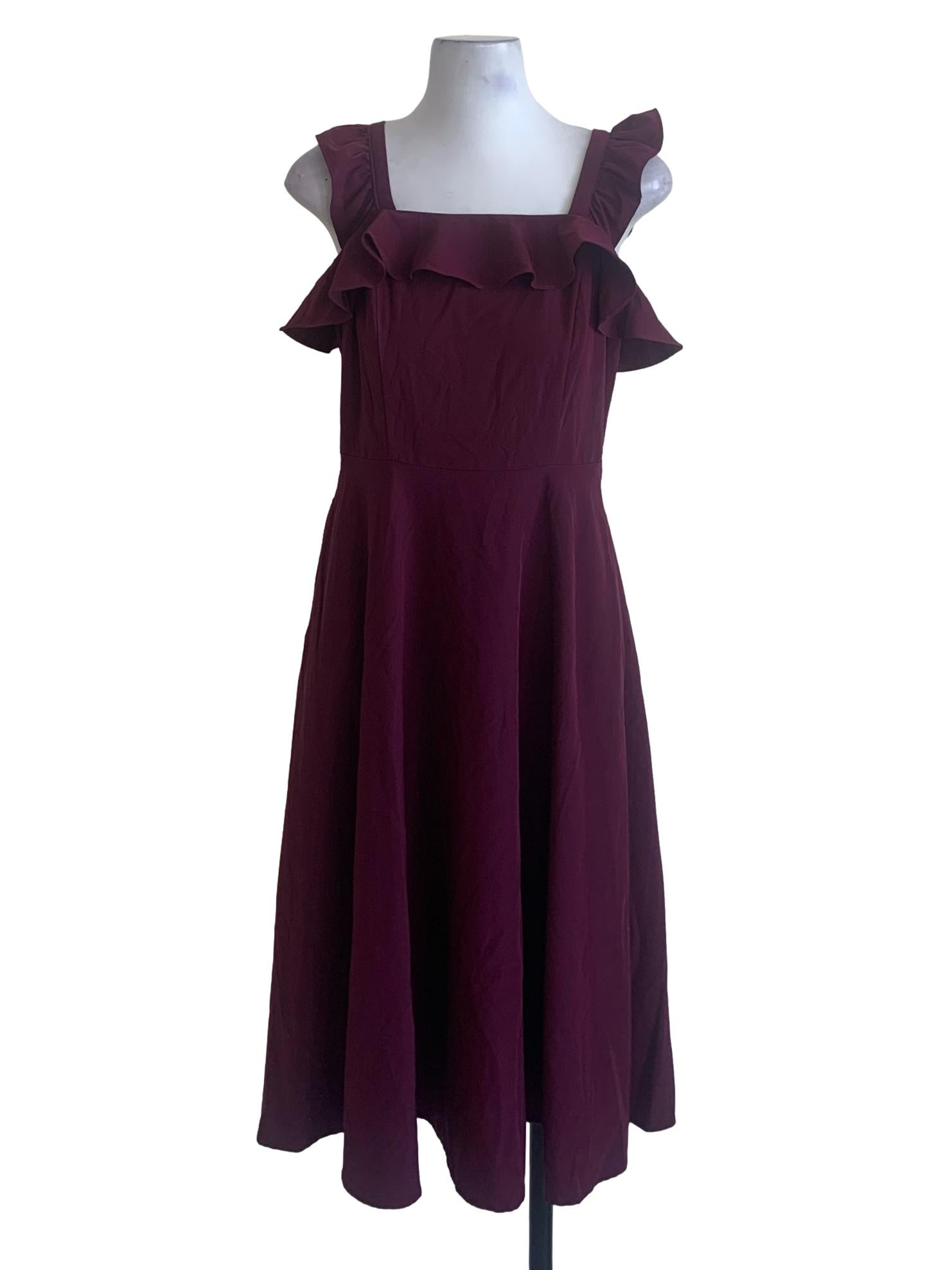 Plum Purple Square Neck Dress