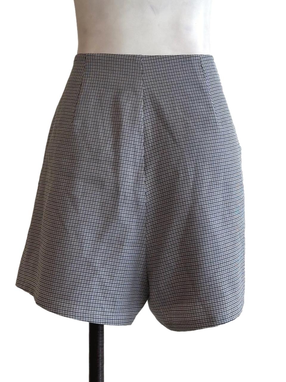 Grey Black Plaid Skorts LB