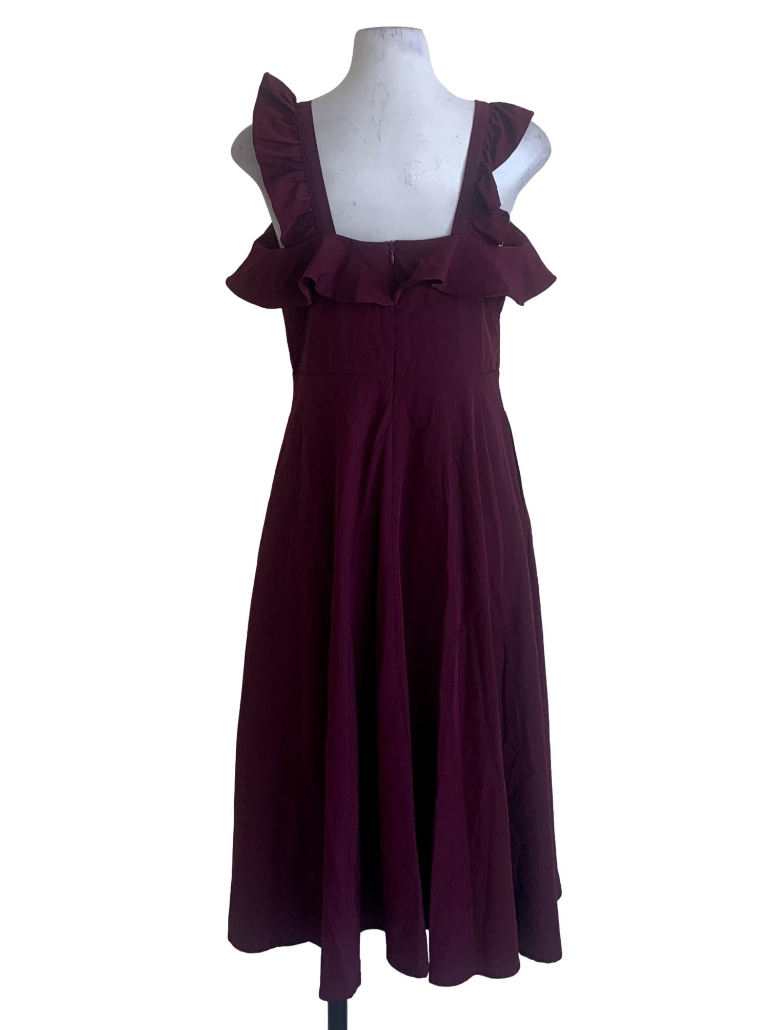 Plum Purple Square Neck Dress