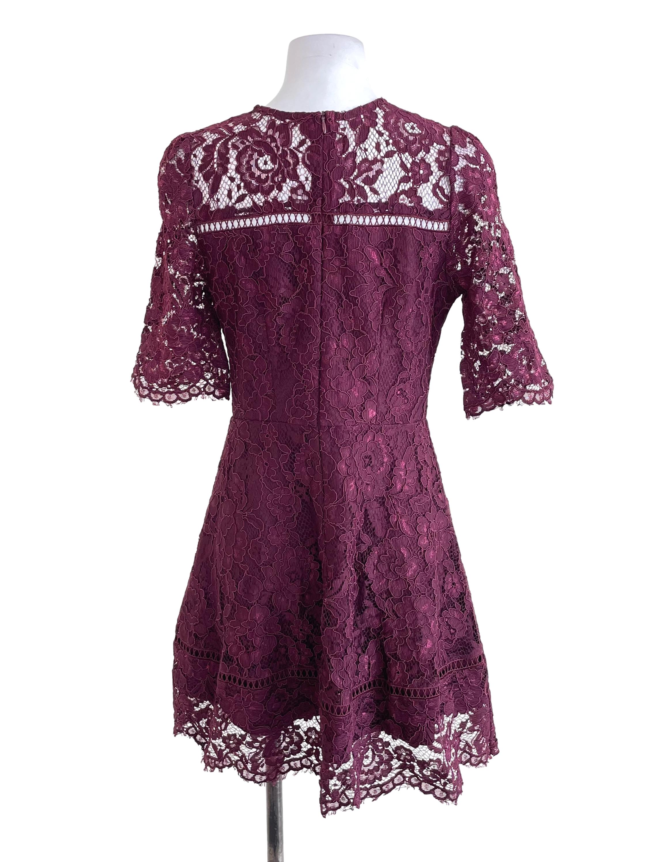 Fayth Wine Purple Lace Dress | REFASH