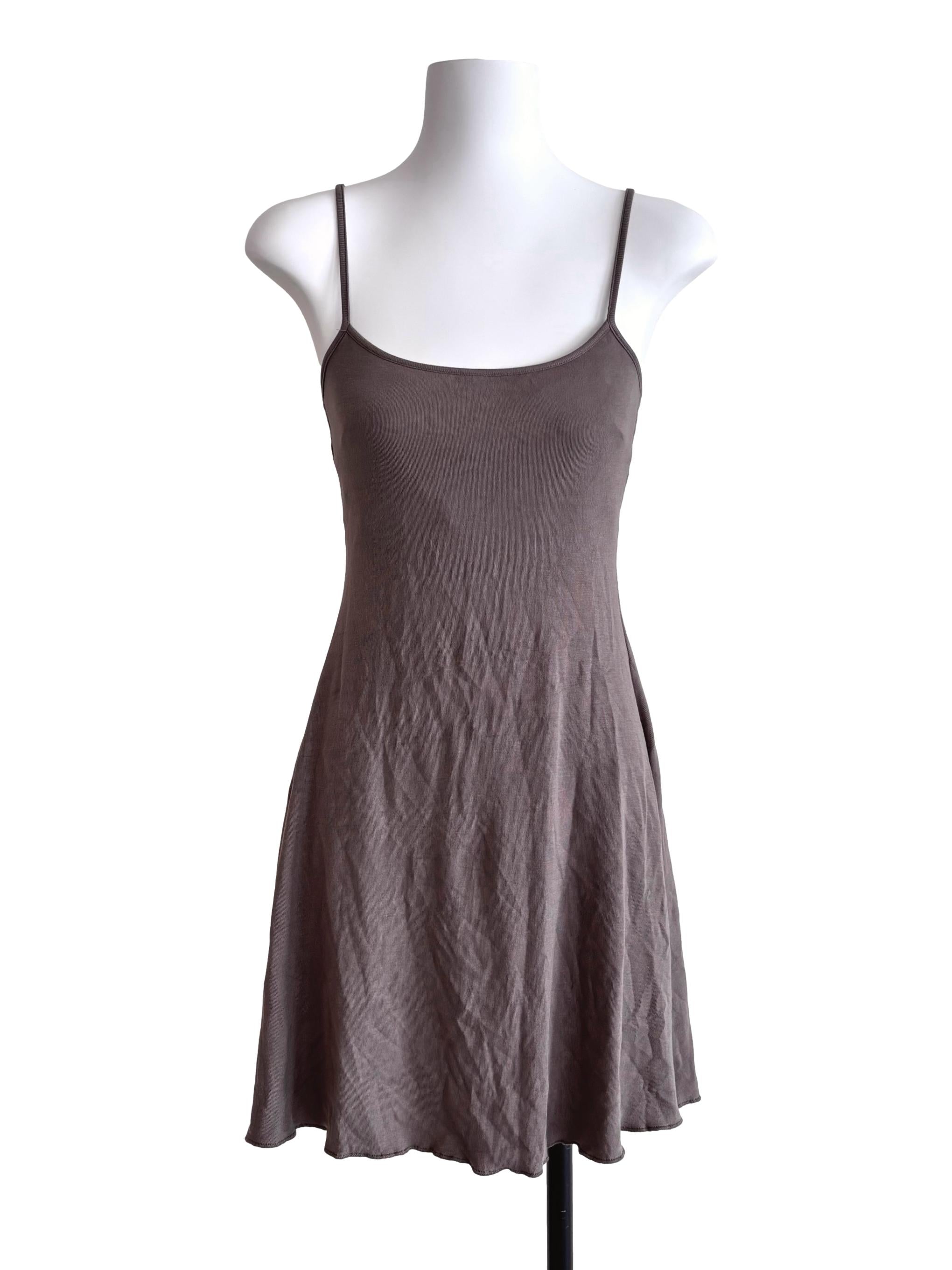 Carob Brown Slip Mini Dress