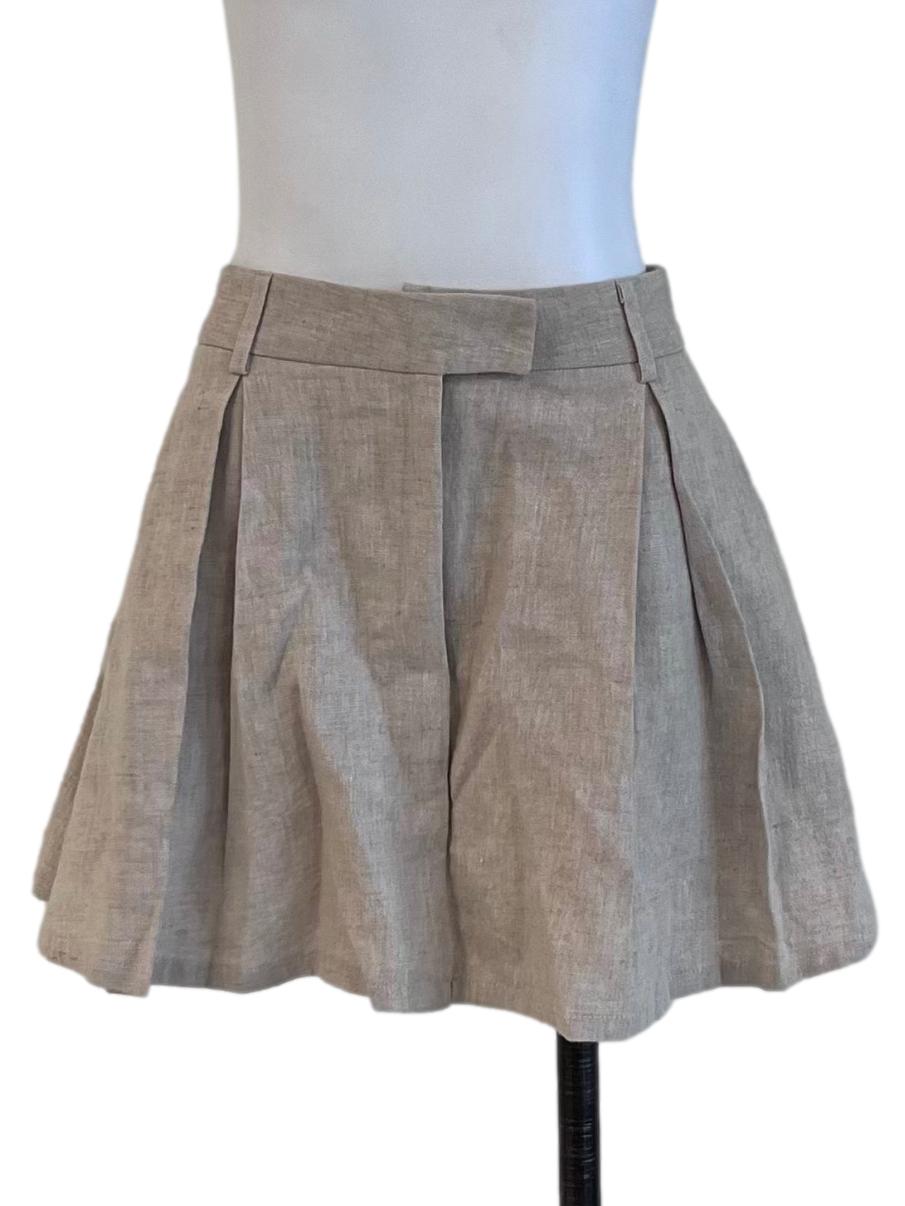 Nude Beige Linen Skorts CM