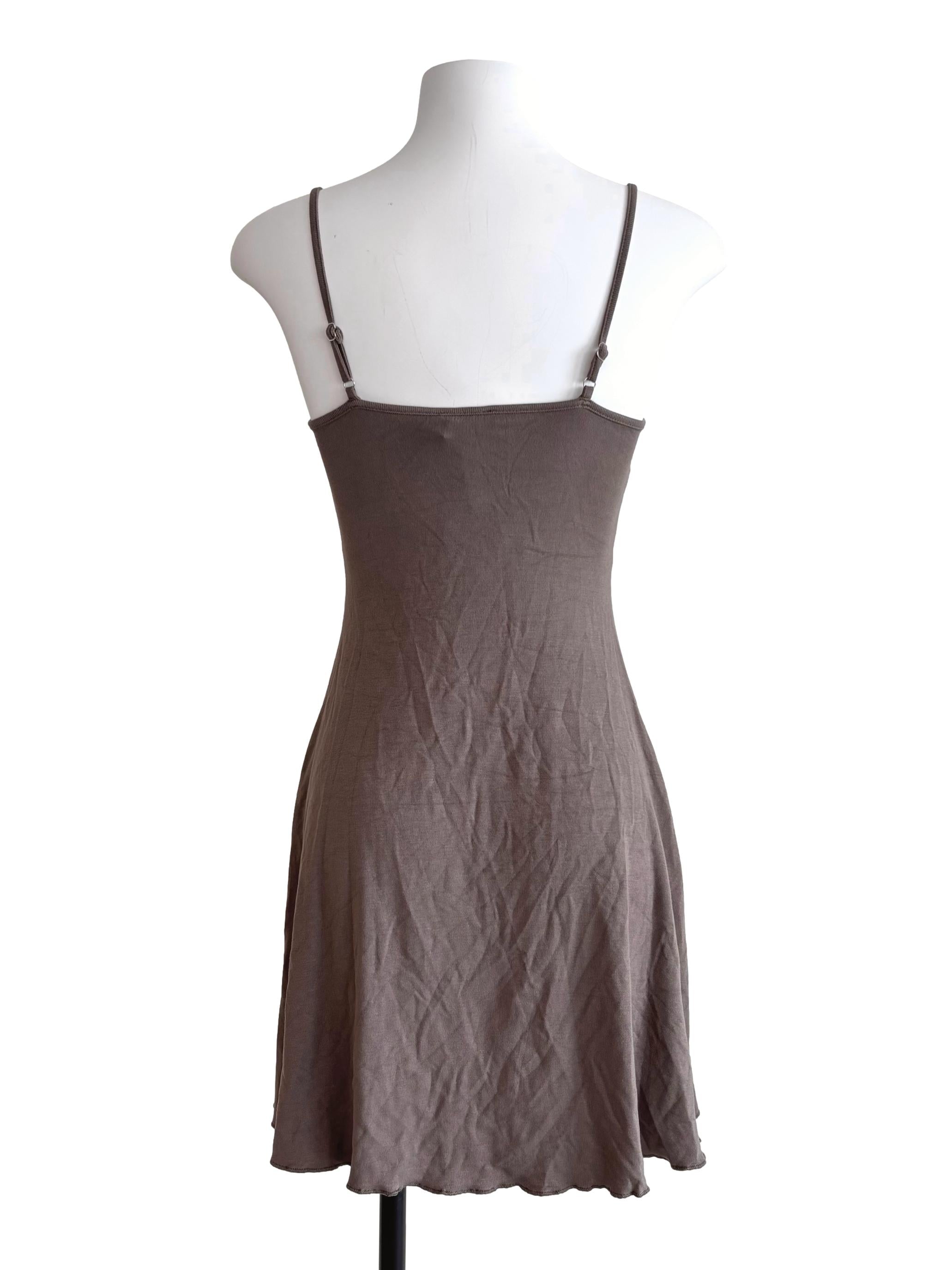 Carob Brown Slip Mini Dress