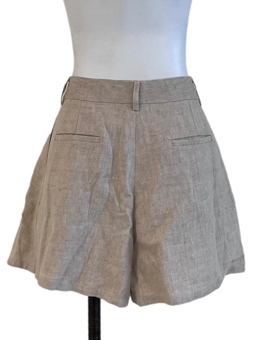 Nude Beige Linen Skorts CM