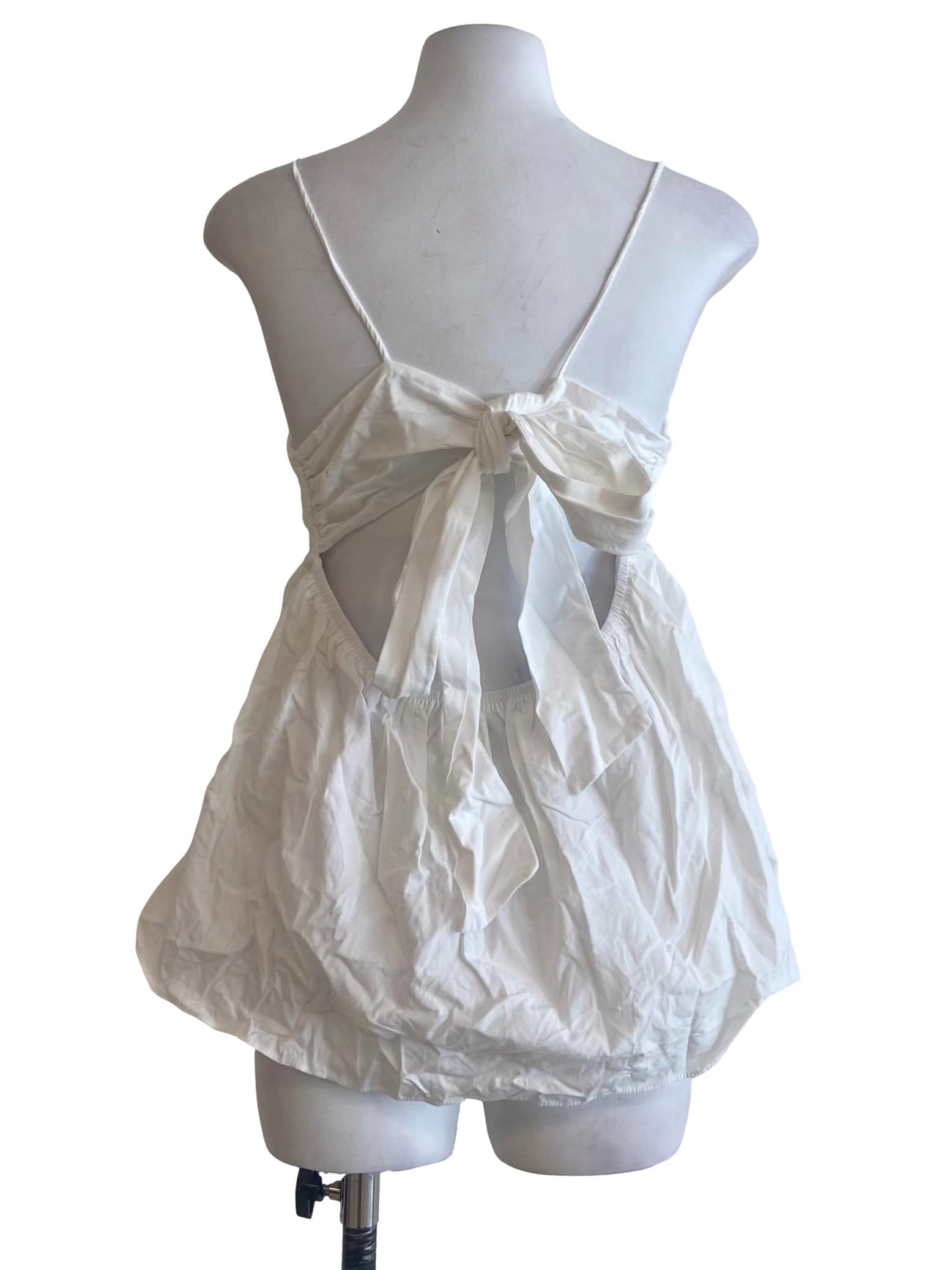 White Spaghetti Straps Twill Top