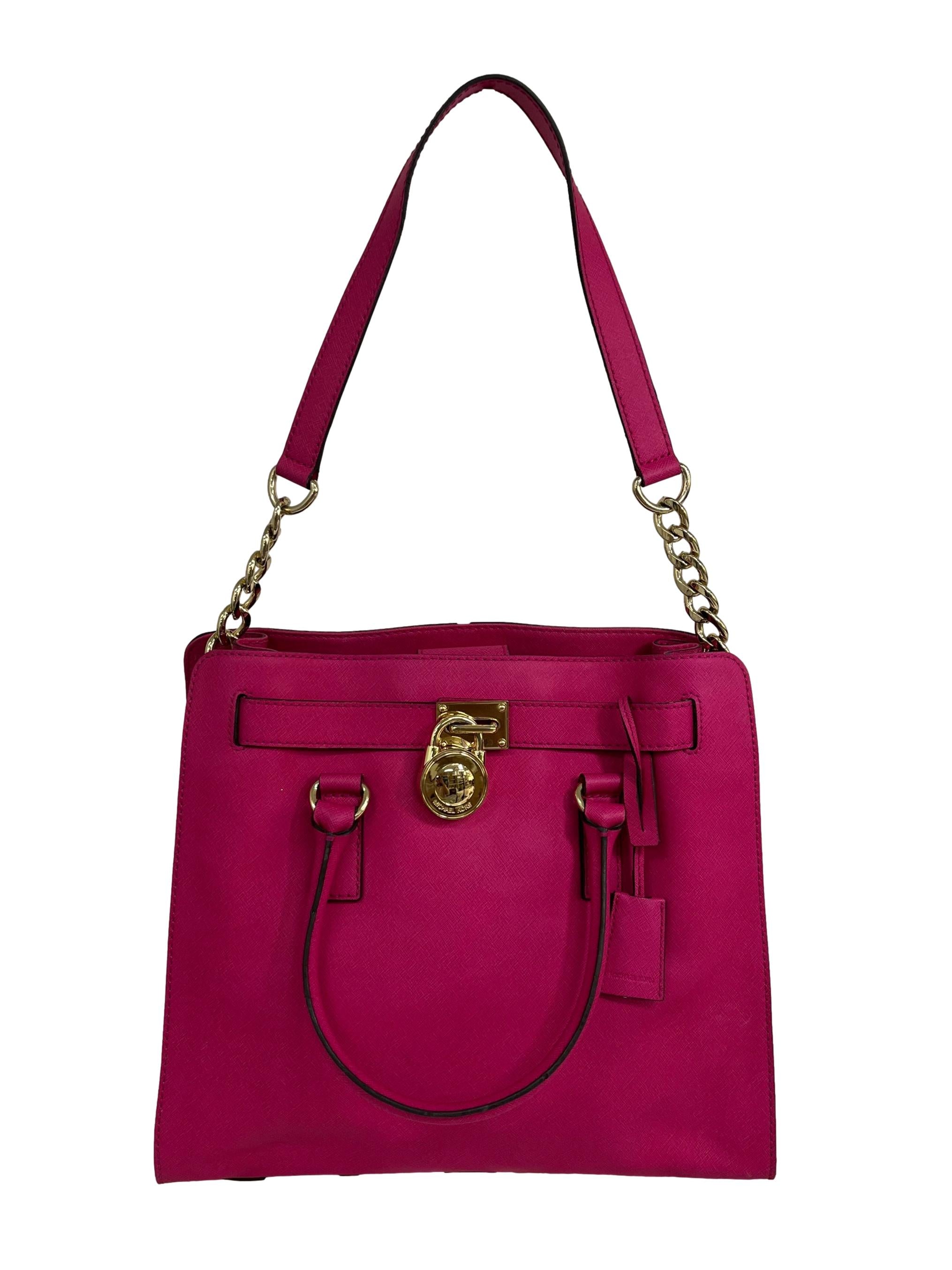Pink Leather Large Hamilton North South Tote Handbag CSN
