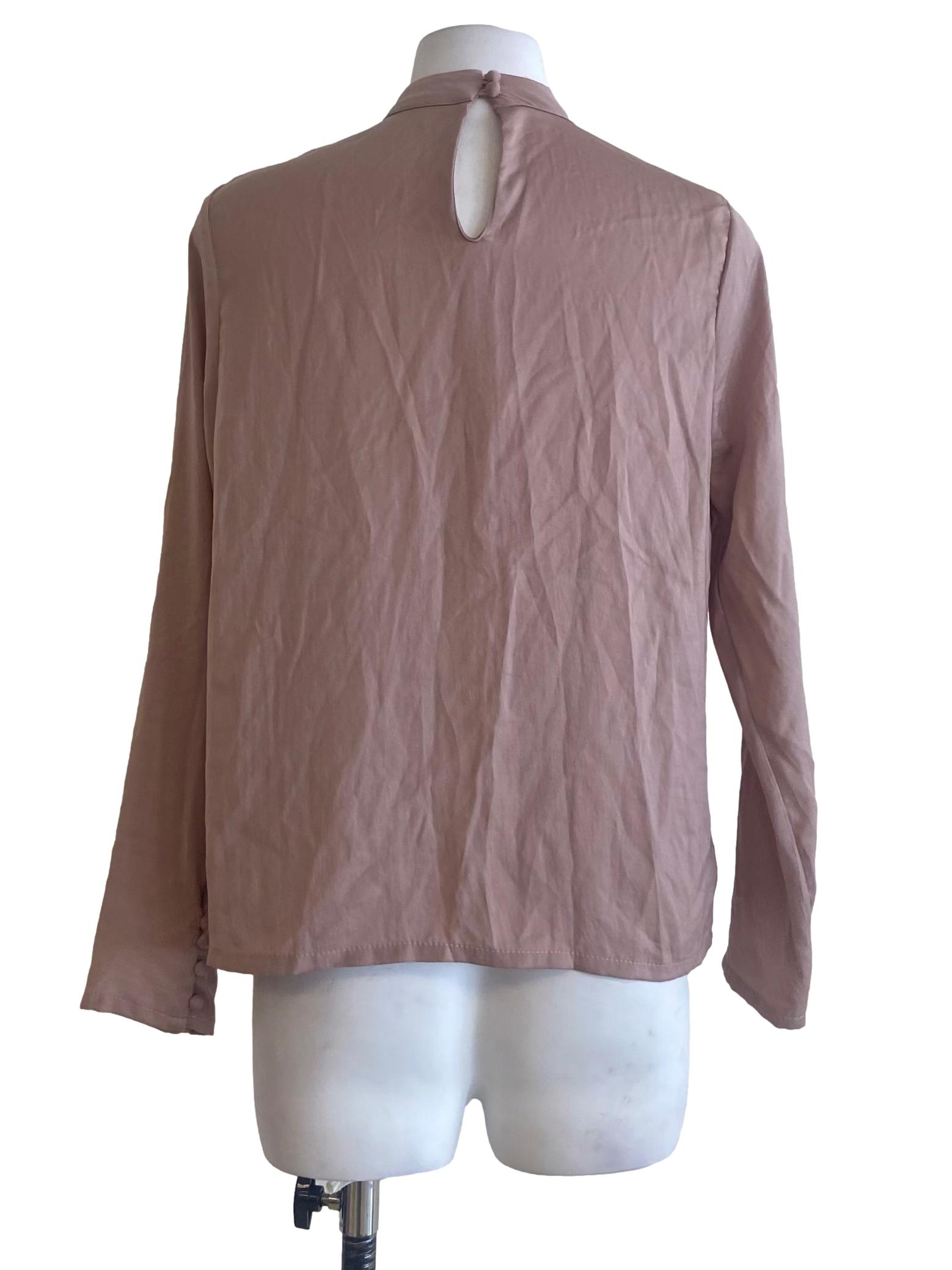 Pink Halter Neck Button Down Blouse