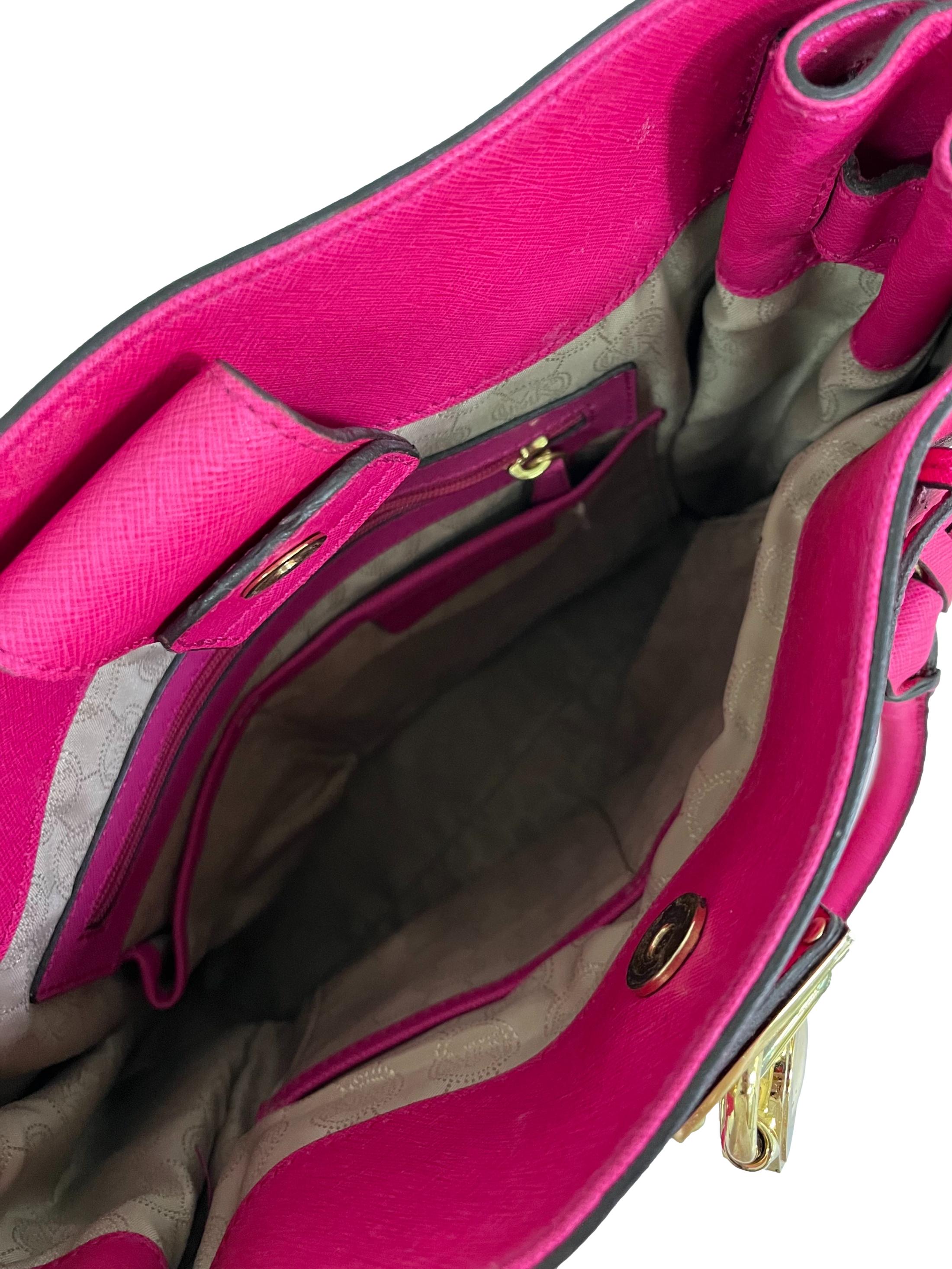 Pink Leather Large Hamilton North South Tote Handbag CSN
