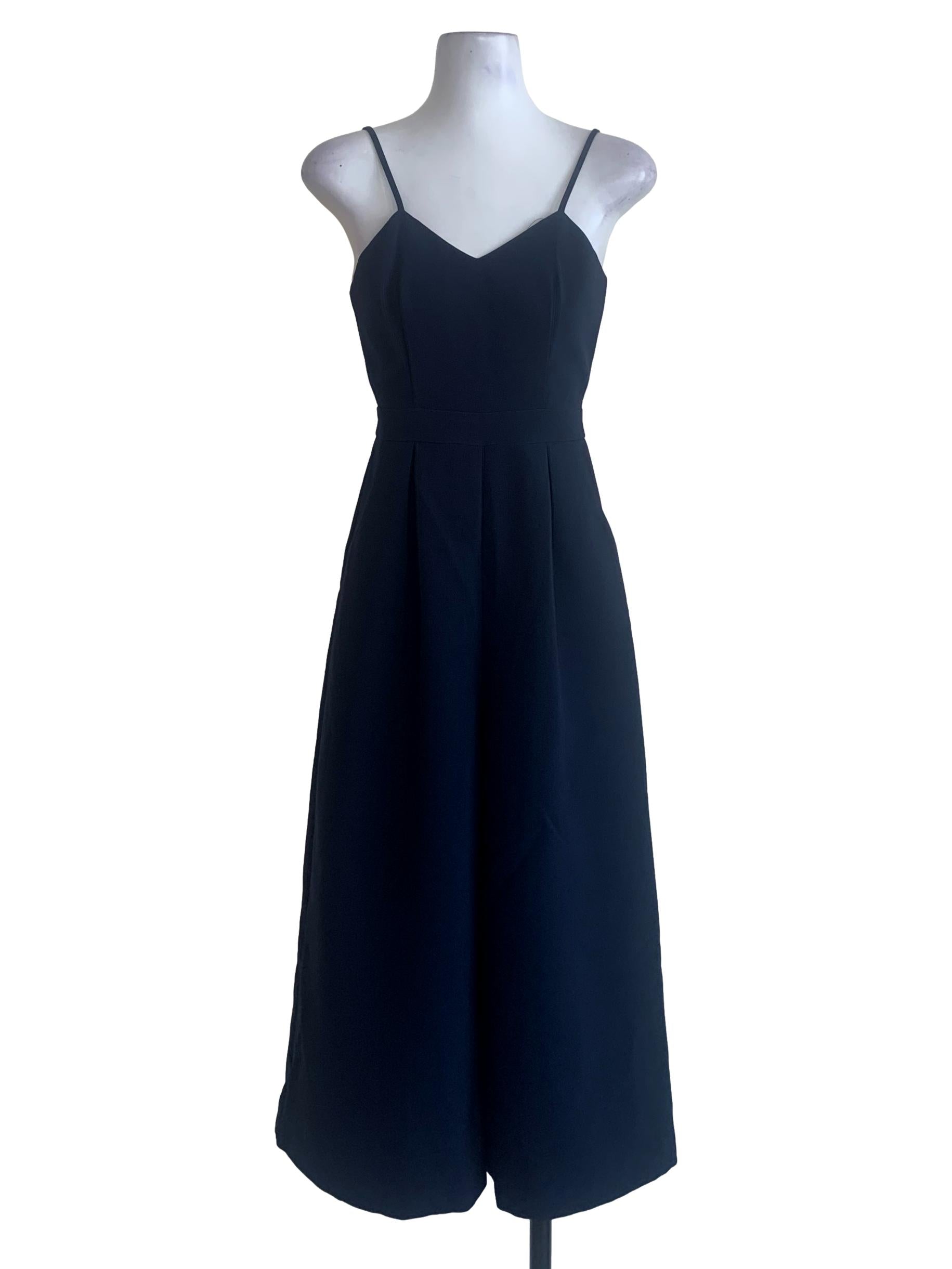 Navy Blue Spaghetti Strap Jumpsuit