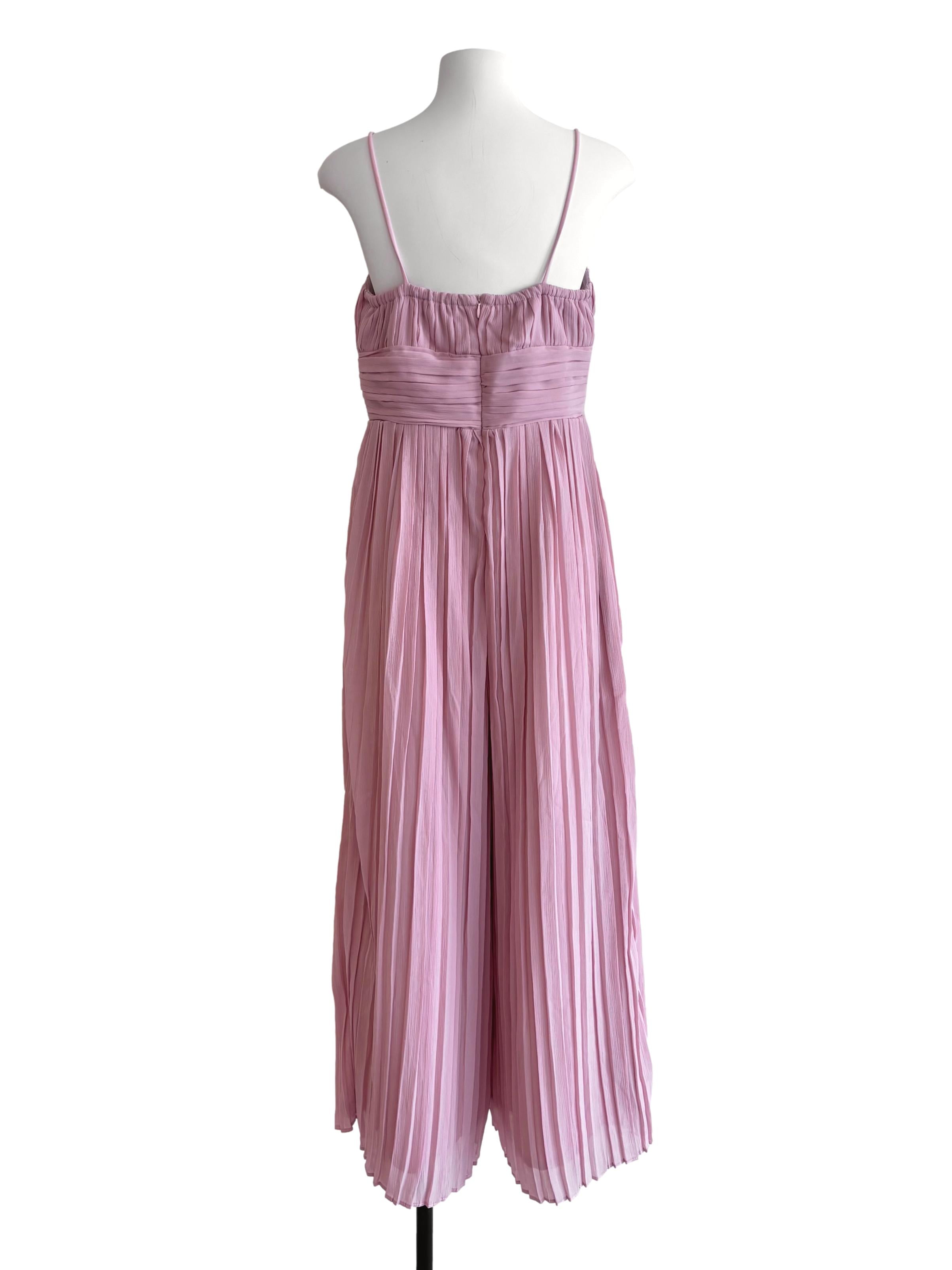 Rose Pink Pleated Sweetheart Jumpsuit