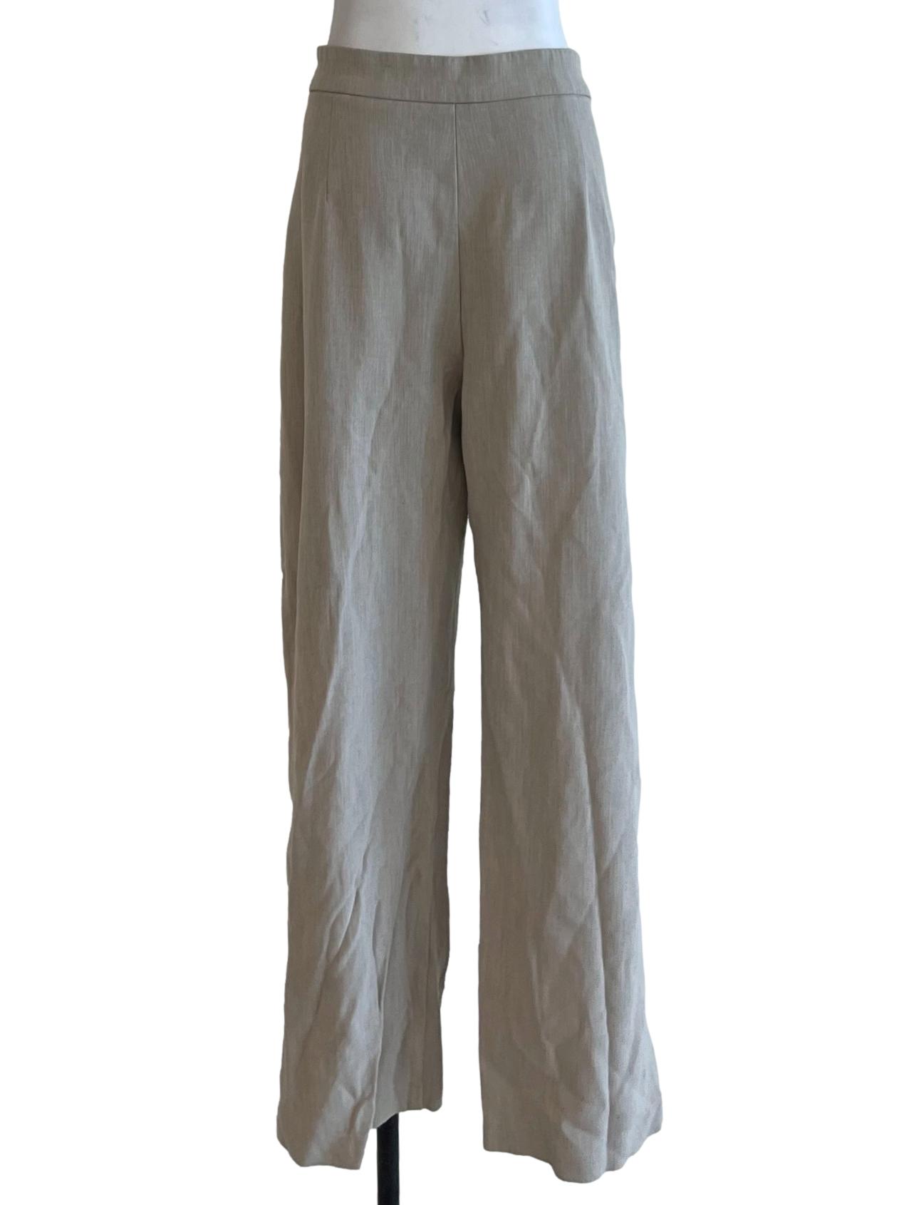 Beige High-Waisted Formal Pants