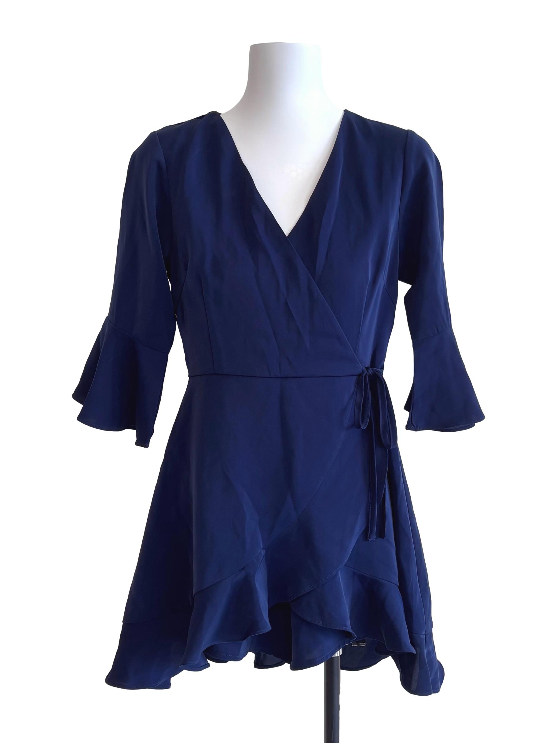 Navy Blue Wrap Romper TTR