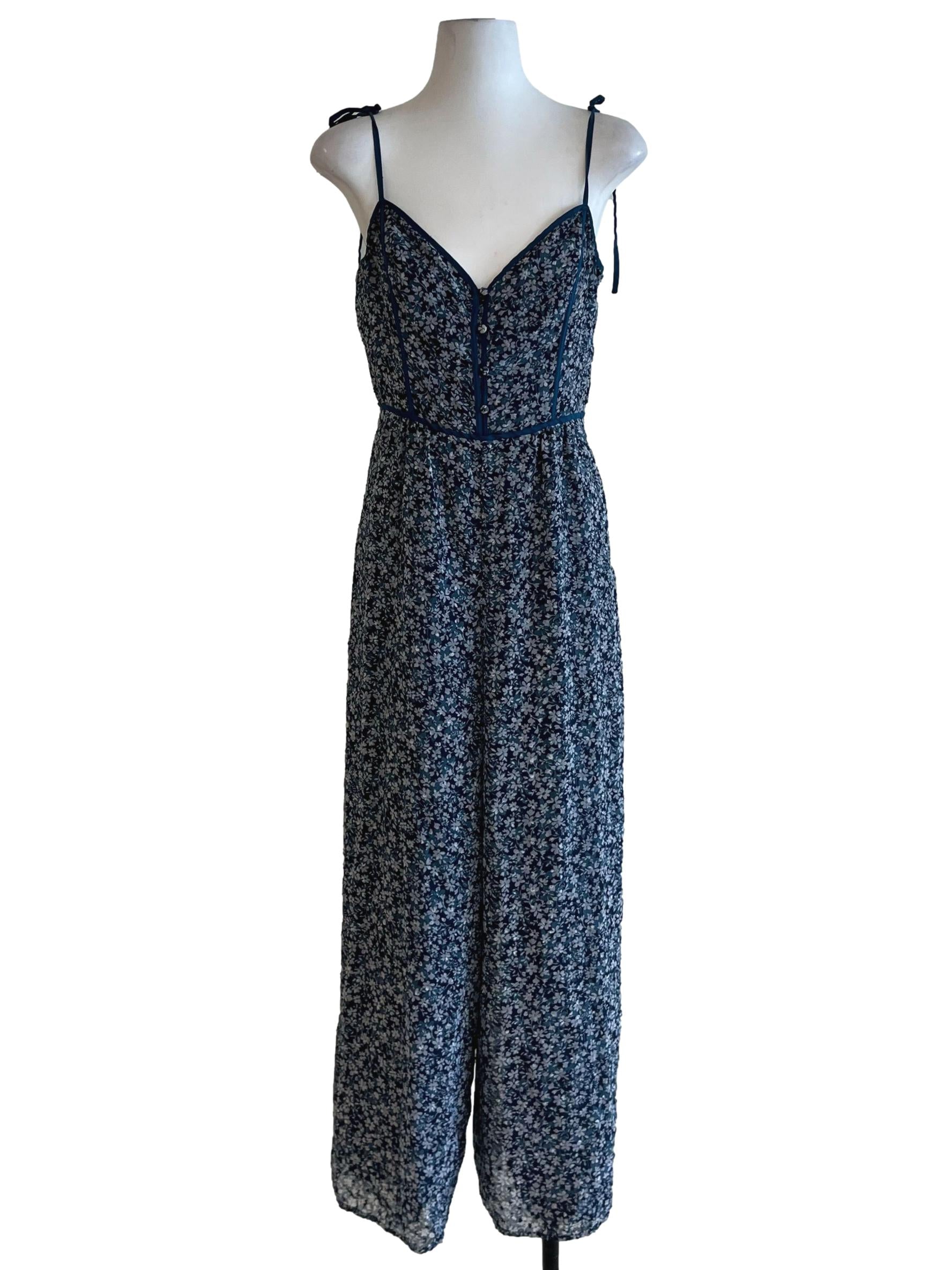 Blue Floral Jumpsuit