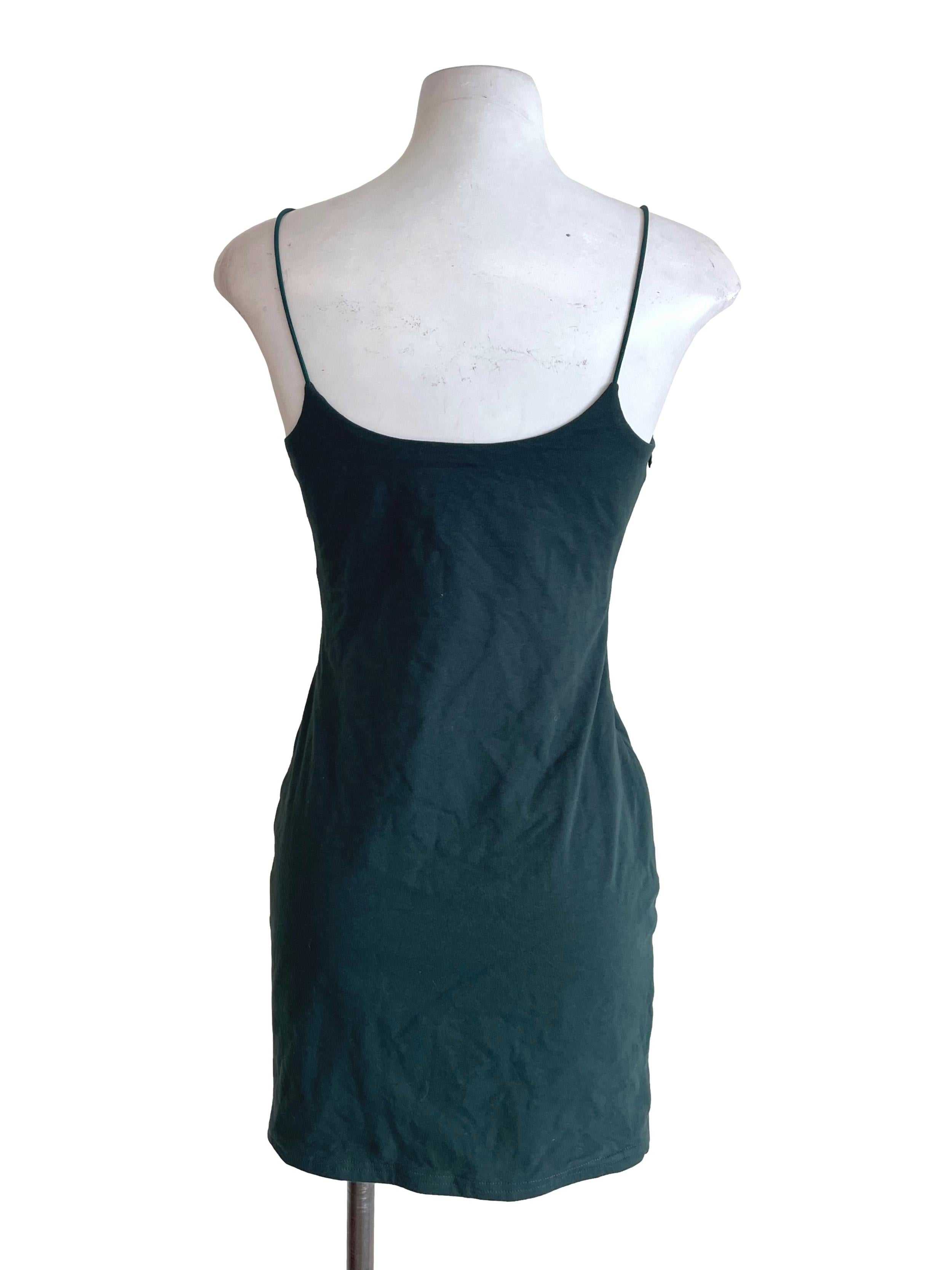 Pine Green Spaghetti Straps Dress