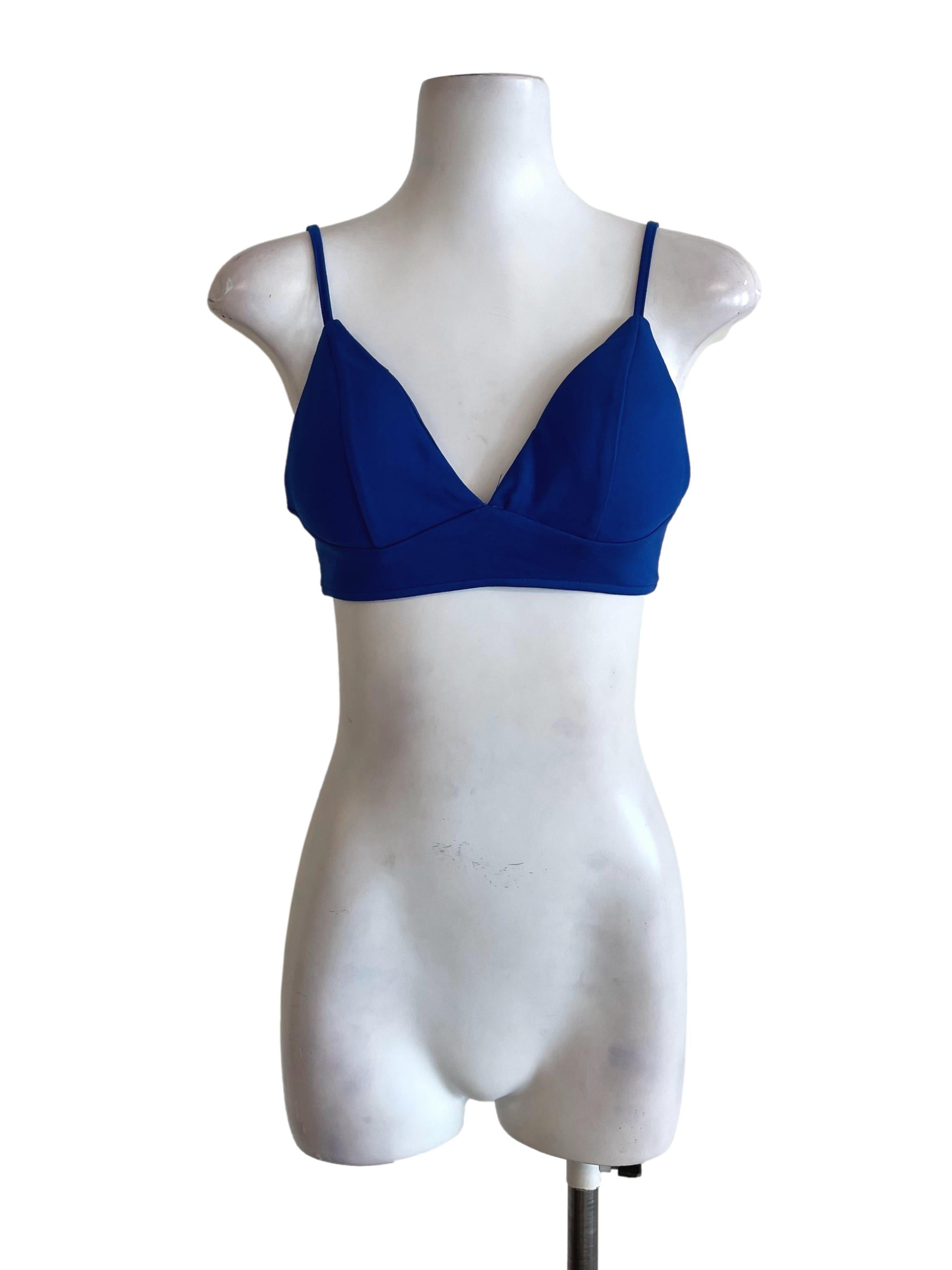 Royal Blue V Neck Bralette Top