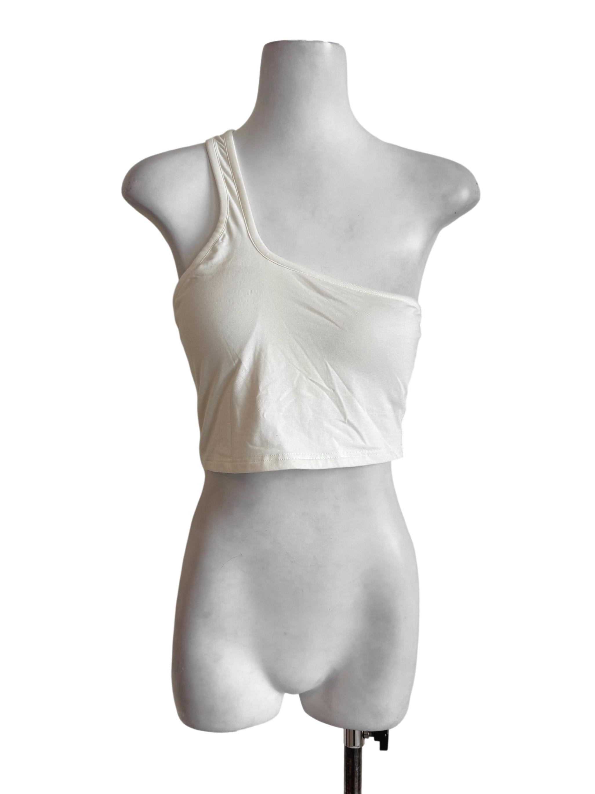 White Off Shoulder Fitted Top YHF