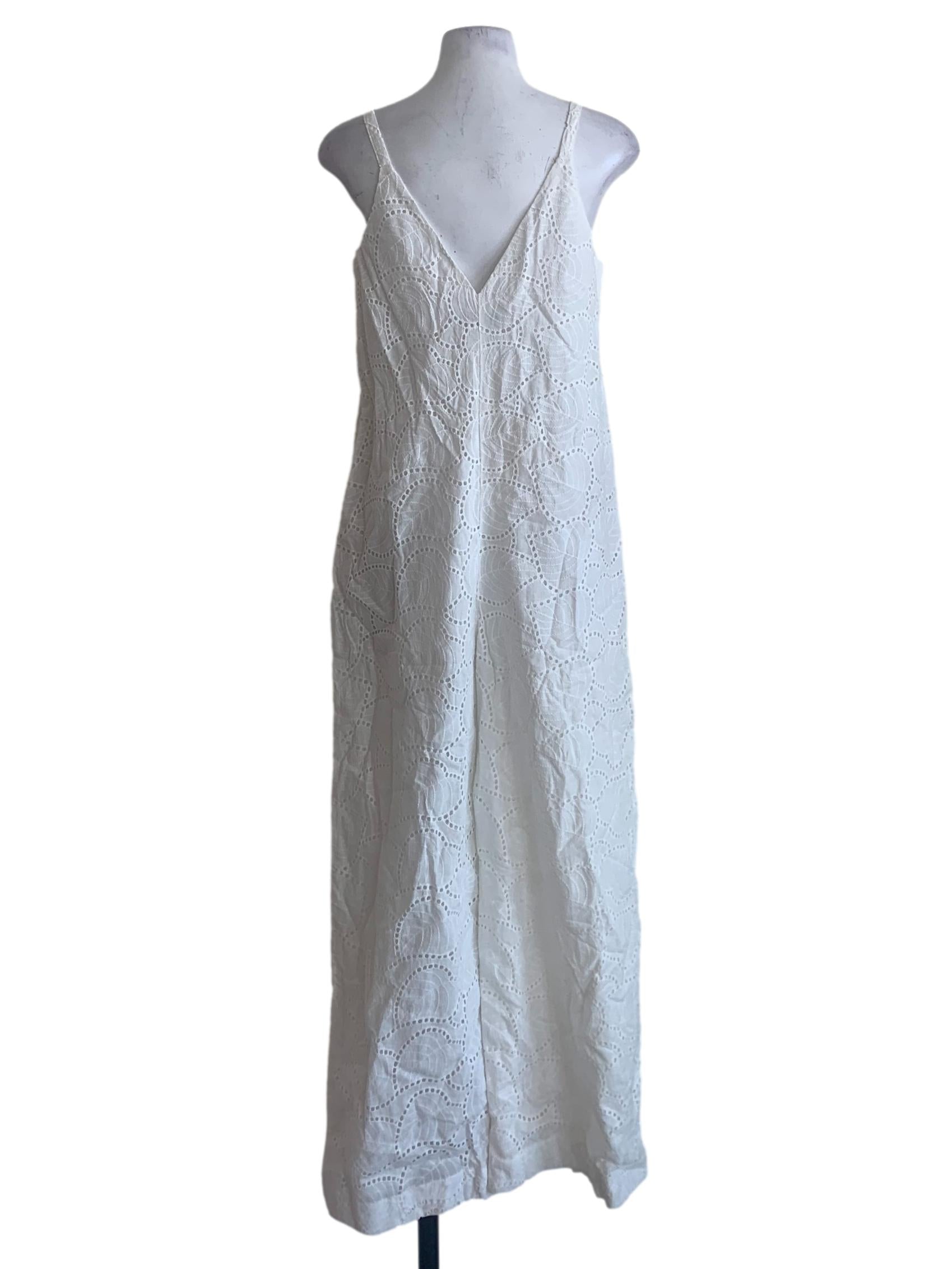 White V Neck Jumpsuit