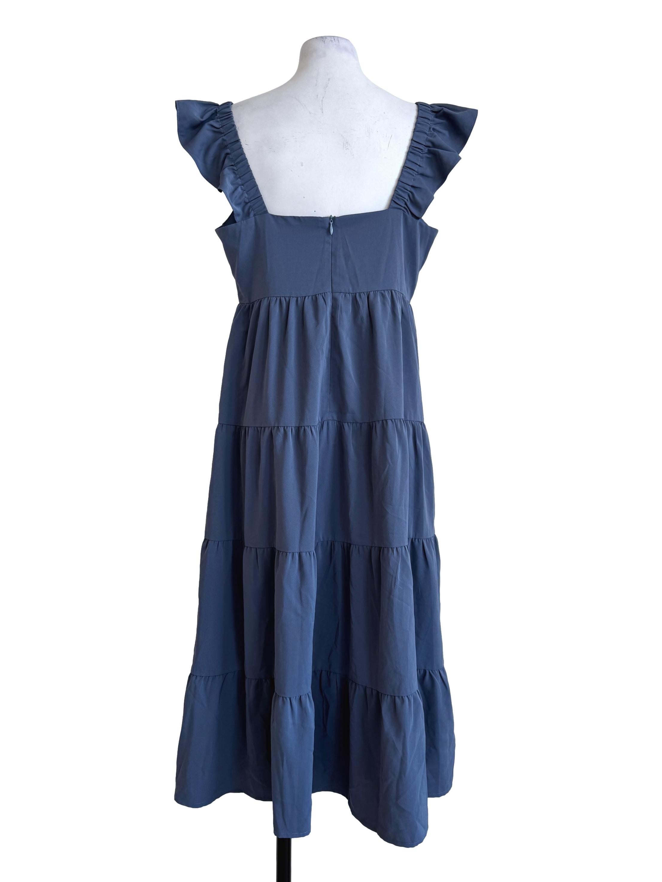 Storm Blue Layered Apron Dress