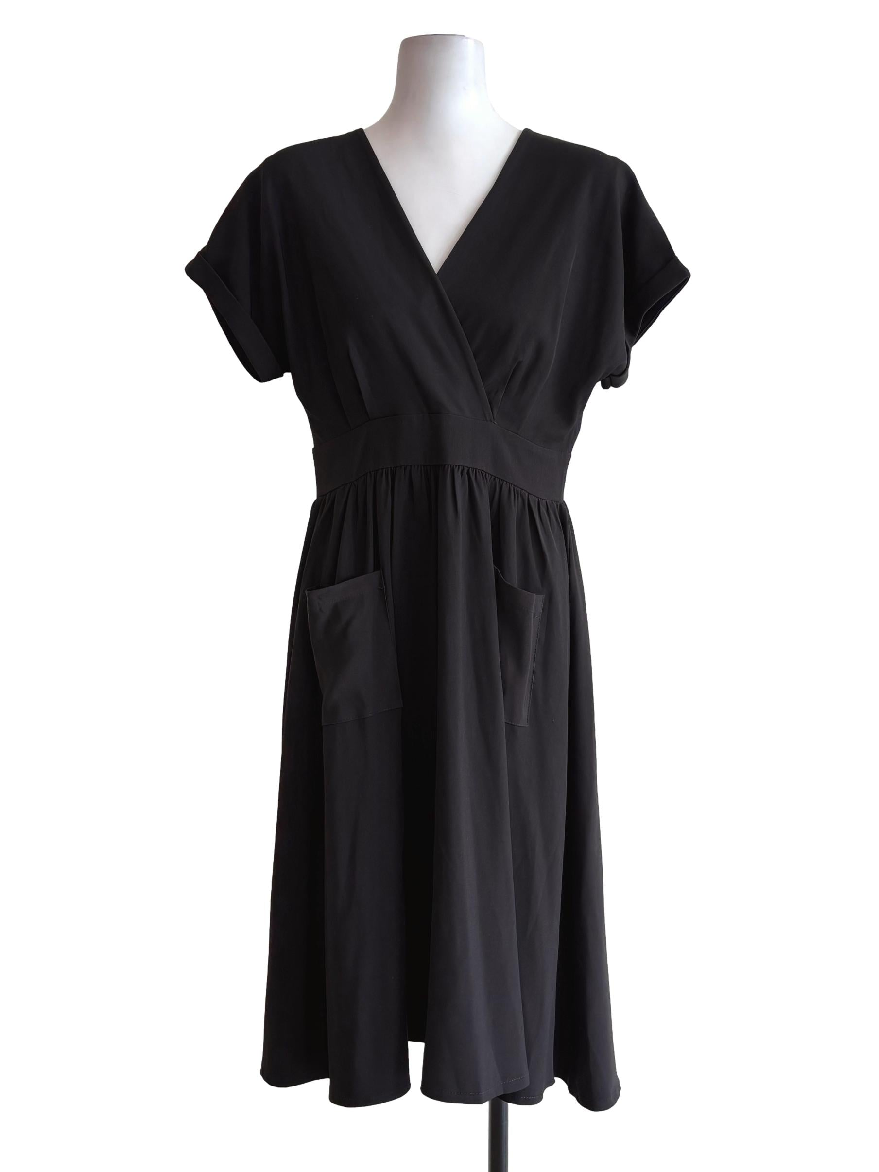 Night Black Short Sleeve Dress