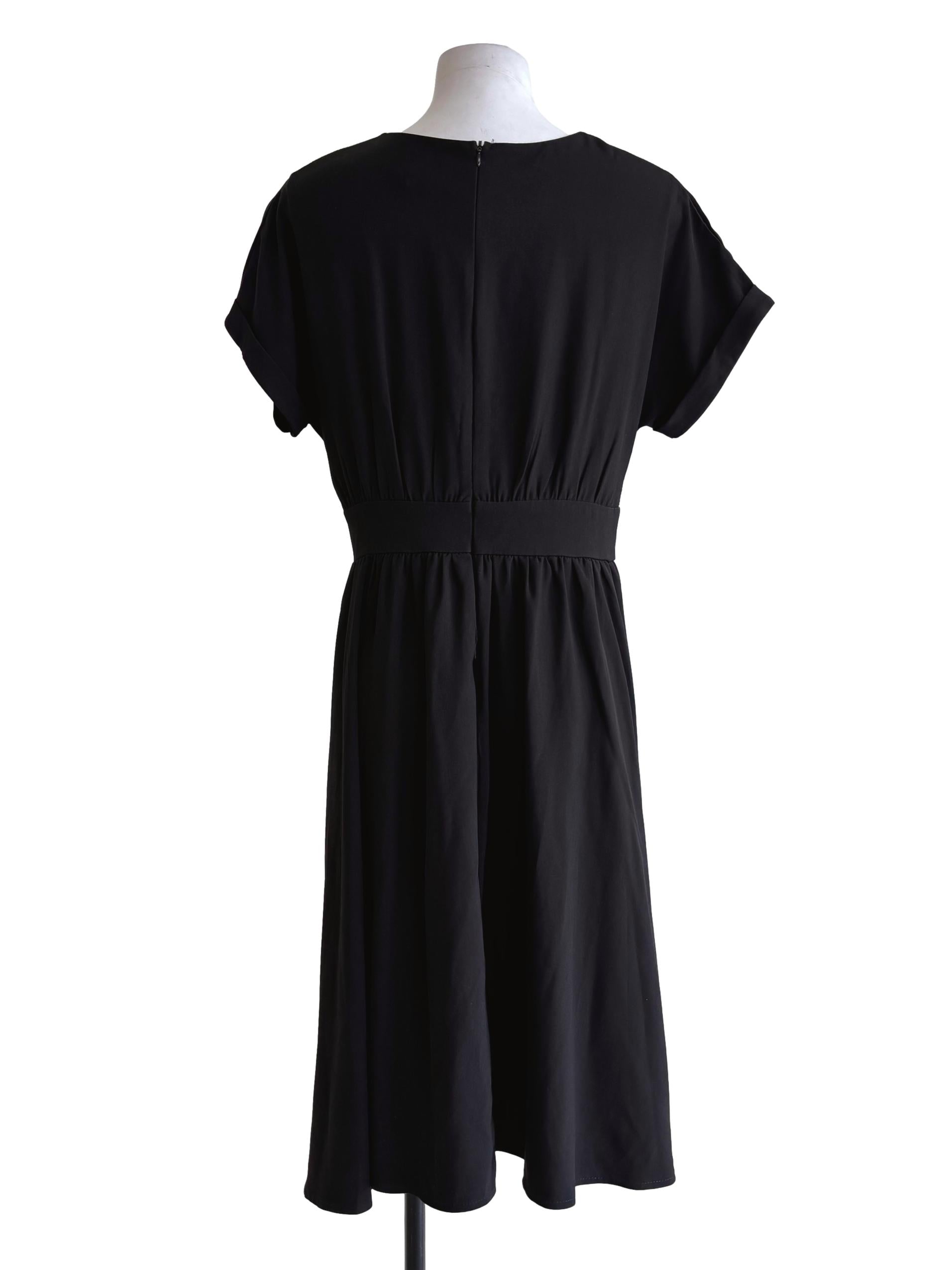 Night Black Short Sleeve Dress