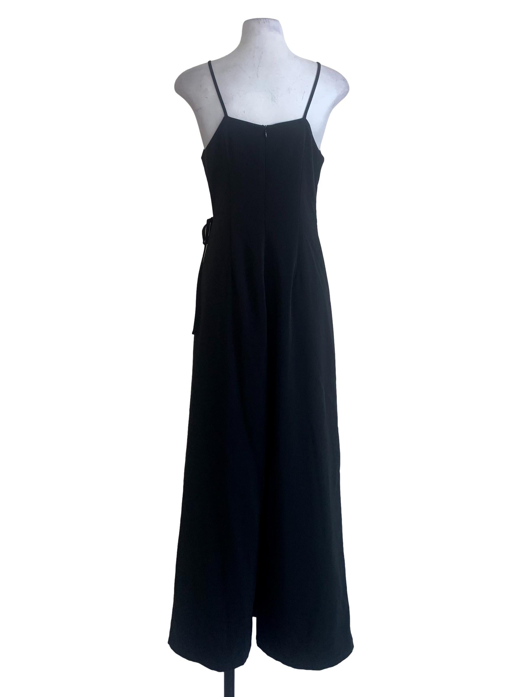 Black V Neck Spaghetti Strap Jumpsuit