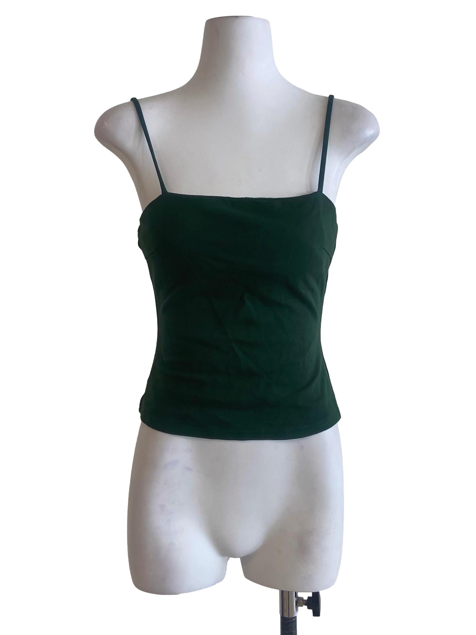 Emerald  Green Spaghetti Straps Crop Top