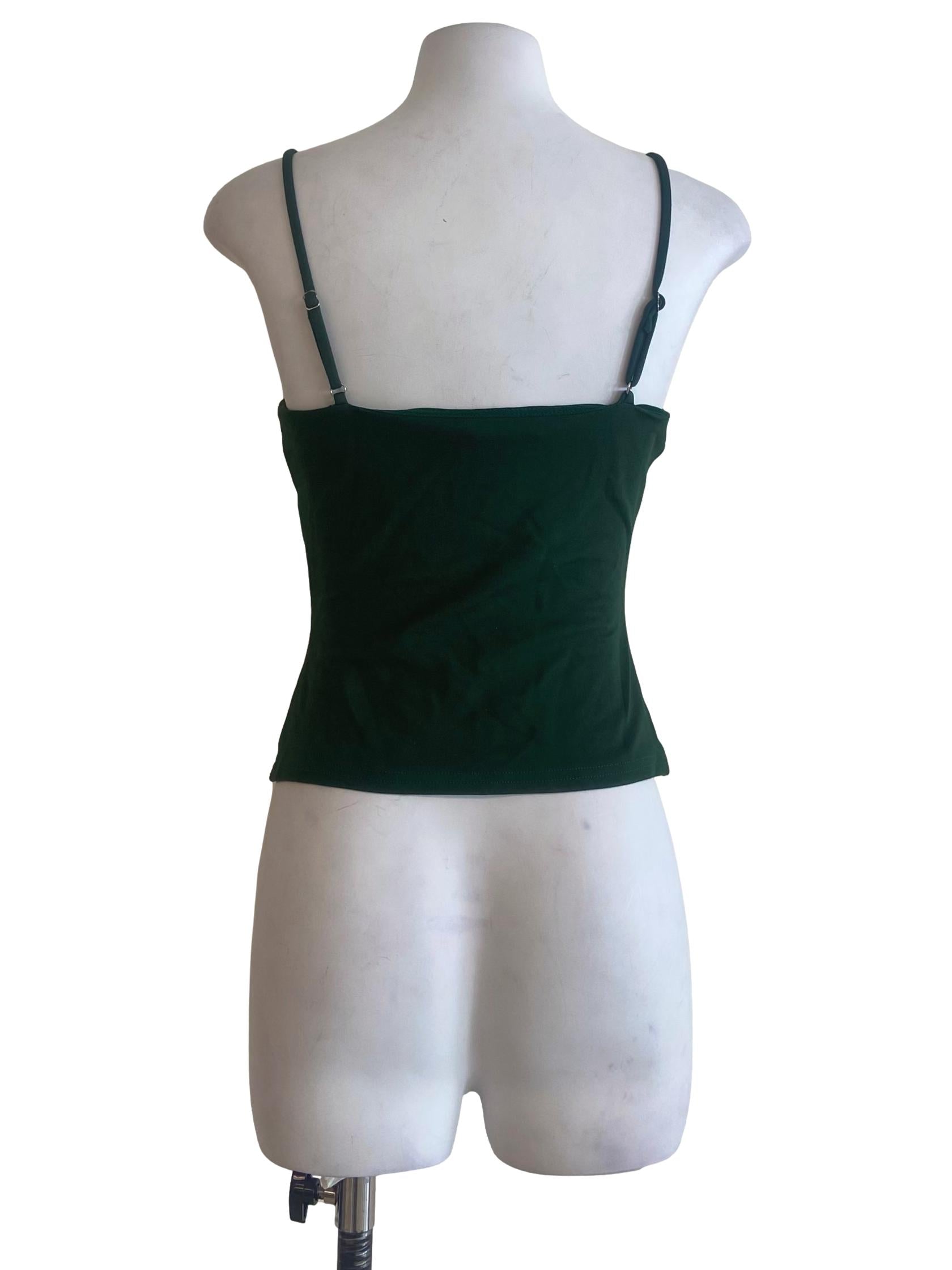 Emerald  Green Spaghetti Straps Crop Top