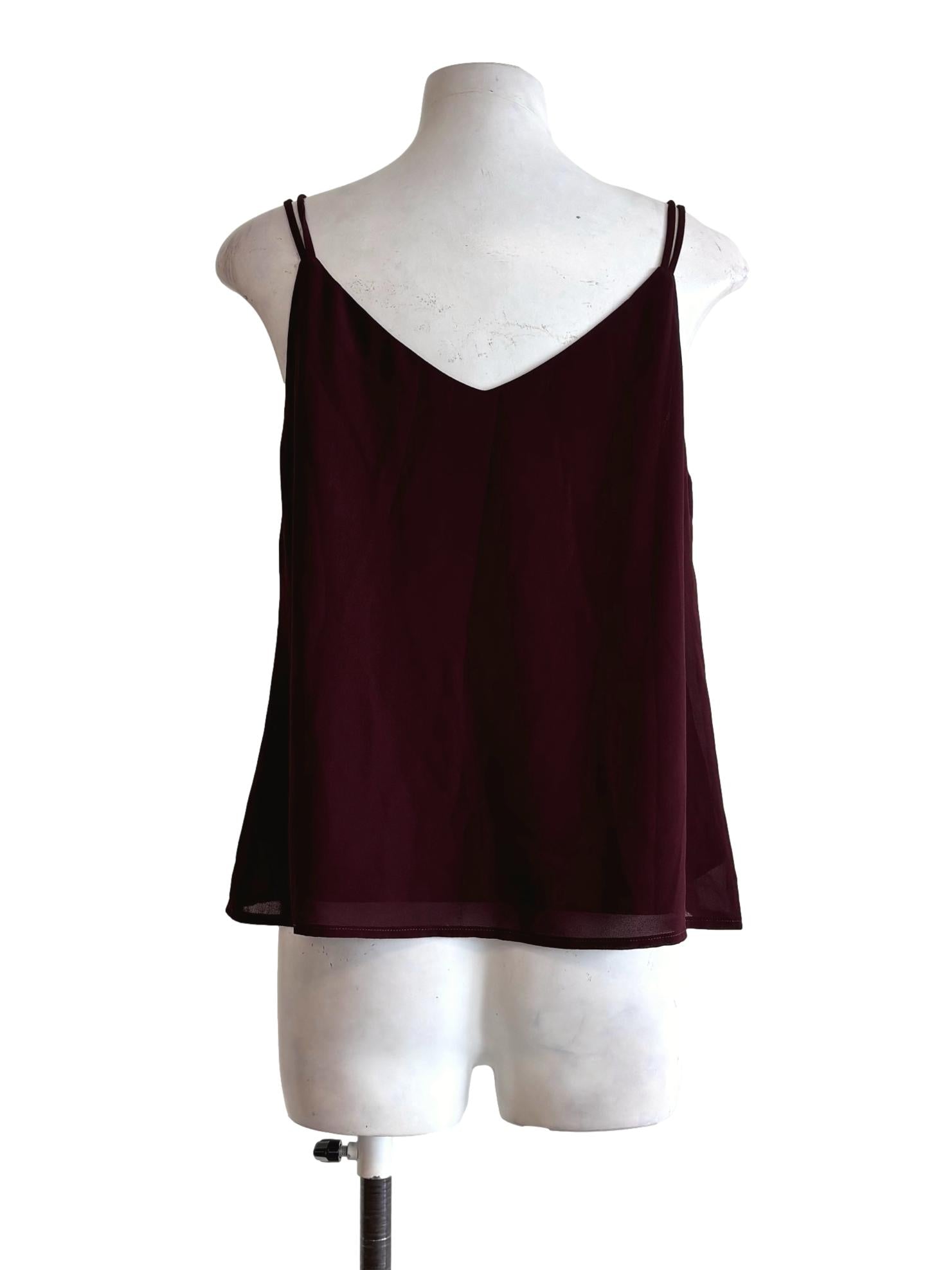 Bordeaux Spaghetti Strap Flowy Top