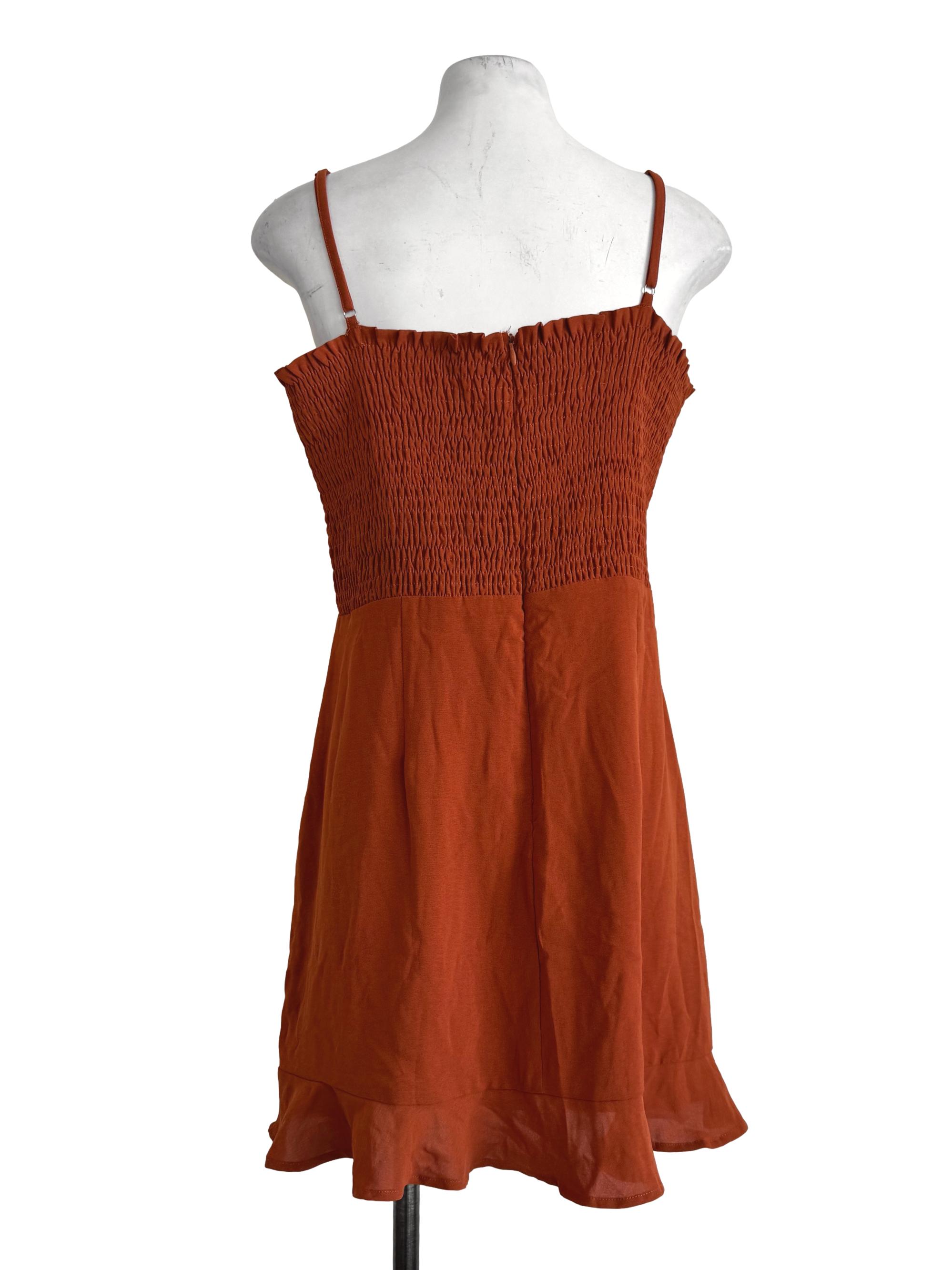 Brick Orange Straight Cut Dress